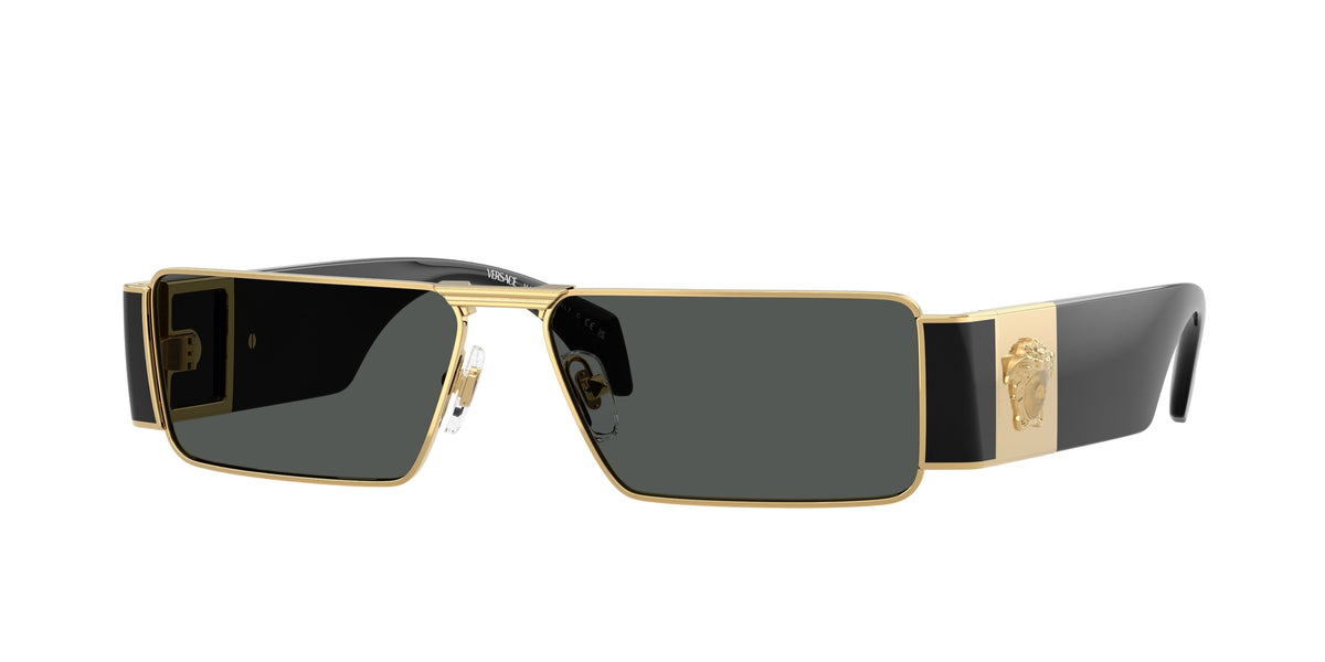 Versace VE2286 Rectangle Sunglasses 100287-Gold 57-140-14 - Color Map Gold