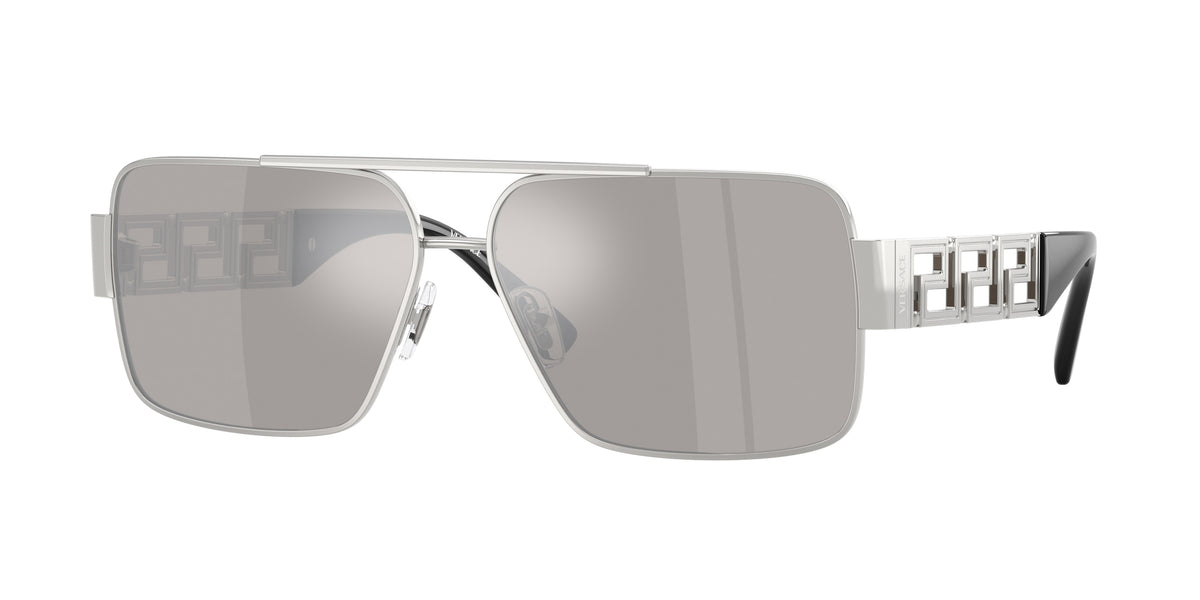 Versace VE2290 Rectangle Sunglasses 10016G-Silver 61-145-13 - Color Map Silver