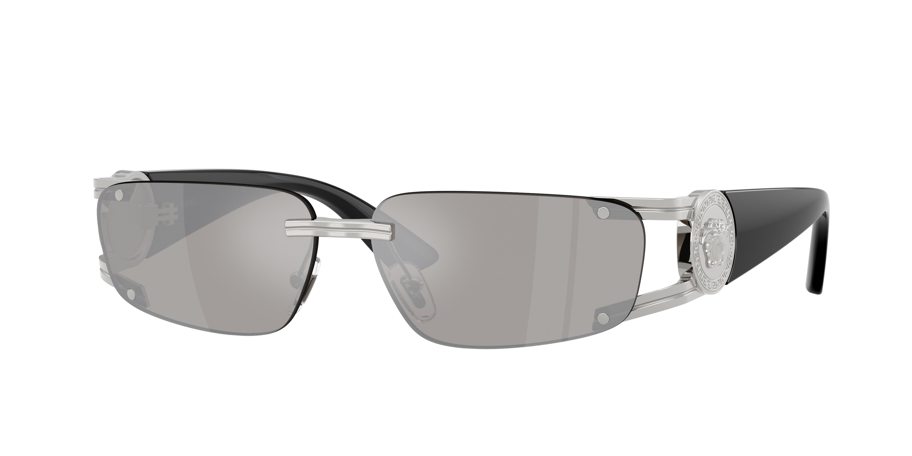 Versace VE2291 Rectangle Sunglasses  10016G-Silver 59-115-13 - Color Map Silver