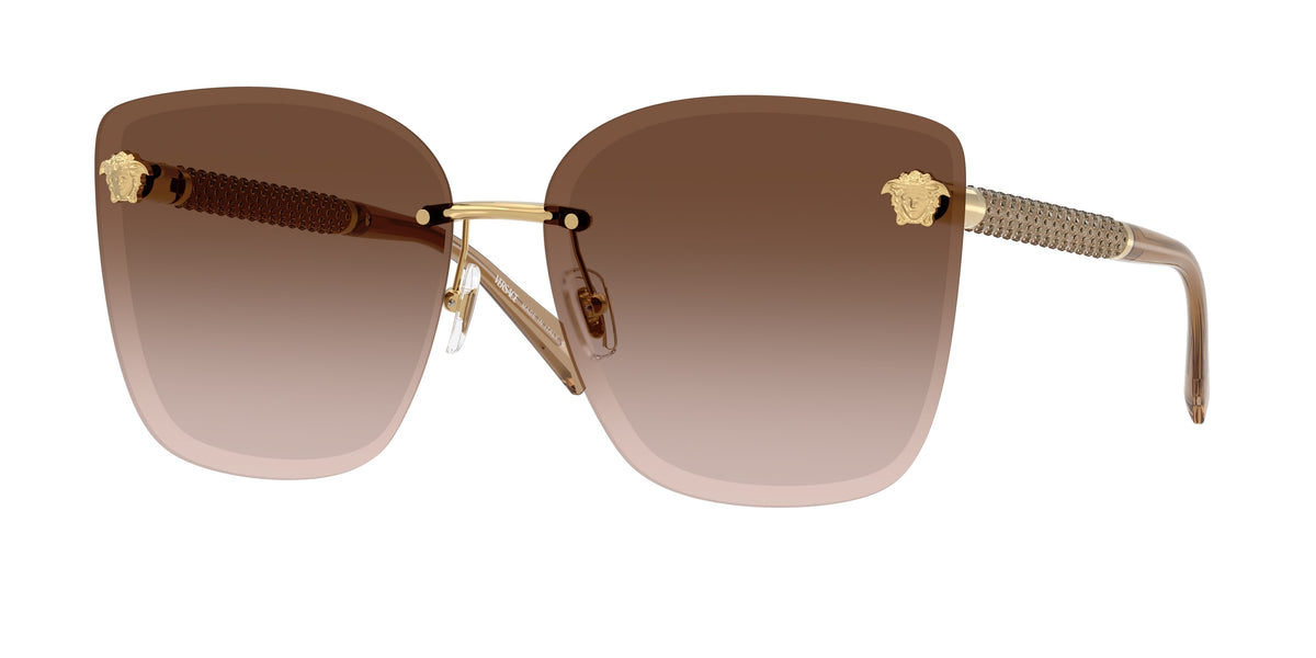 Versace VE2292B Cat Eye Sunglasses 100213-Gold 64-140-15 - Color Map Gold