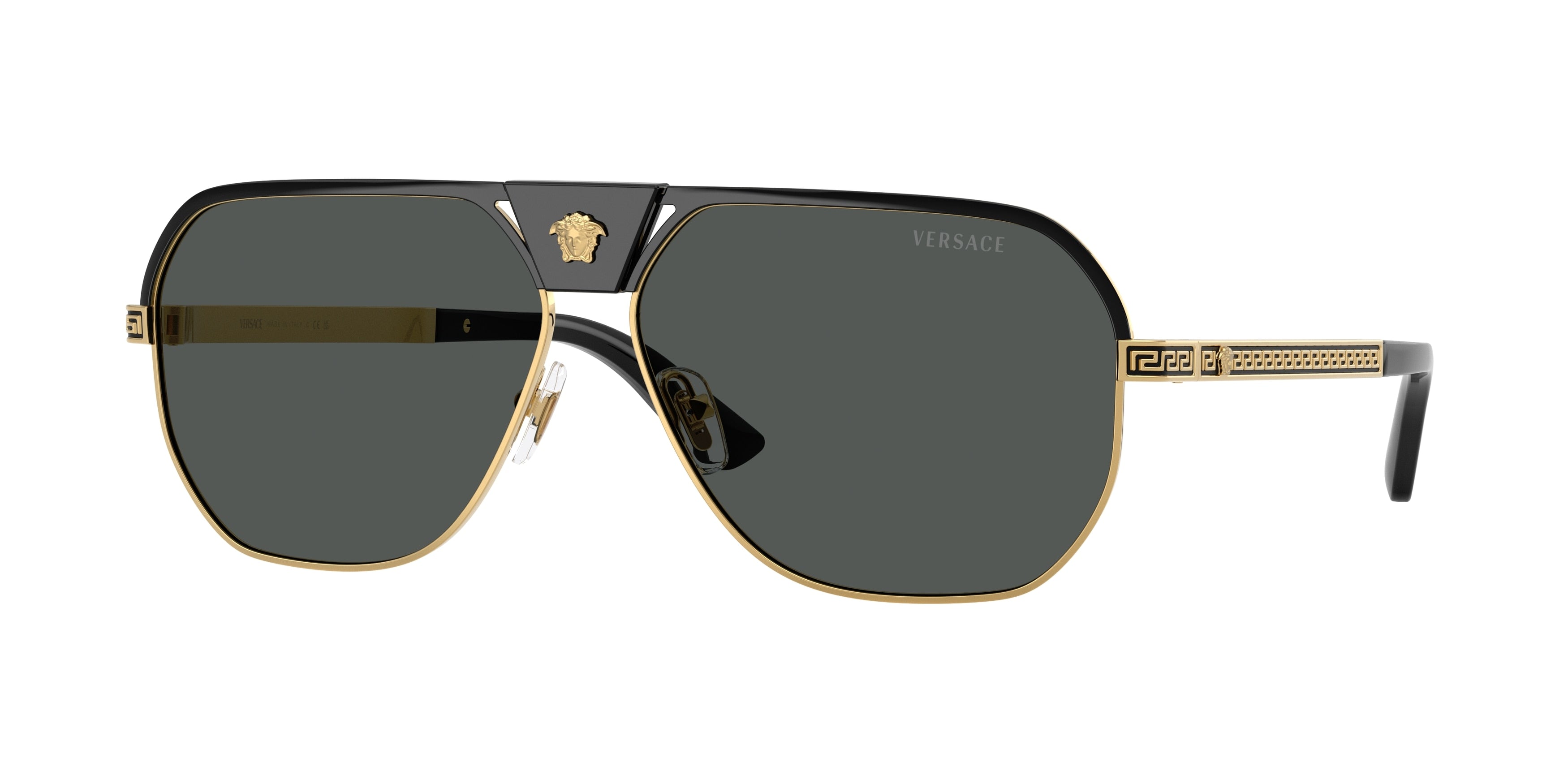 Versace VE2294 Square Sunglasses 100287-Black 61-145-12 - Color Map Black