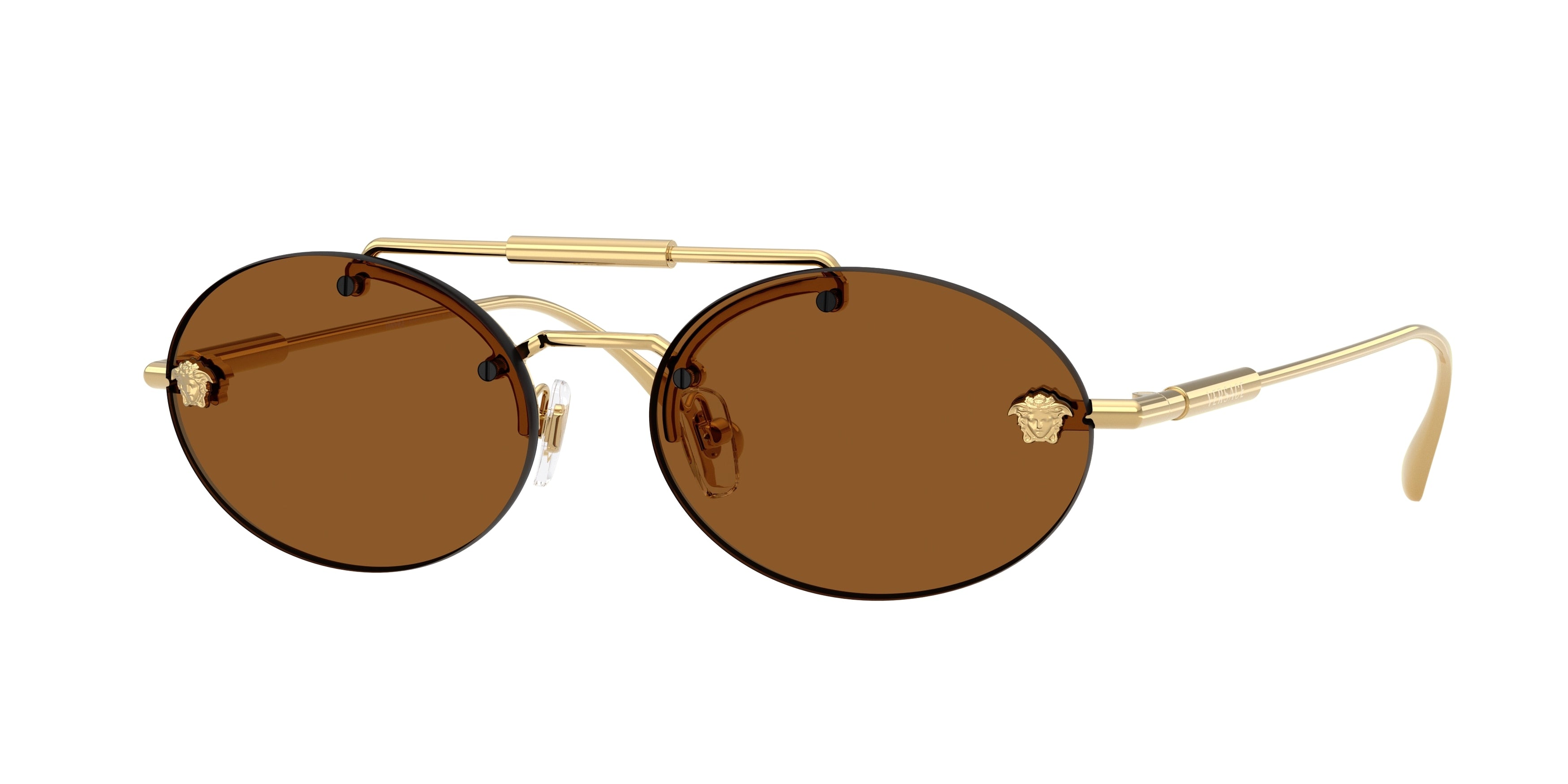 Versace VE2295 Oval Sunglasses 100273-Gold 56-145-16 - Color Map Gold