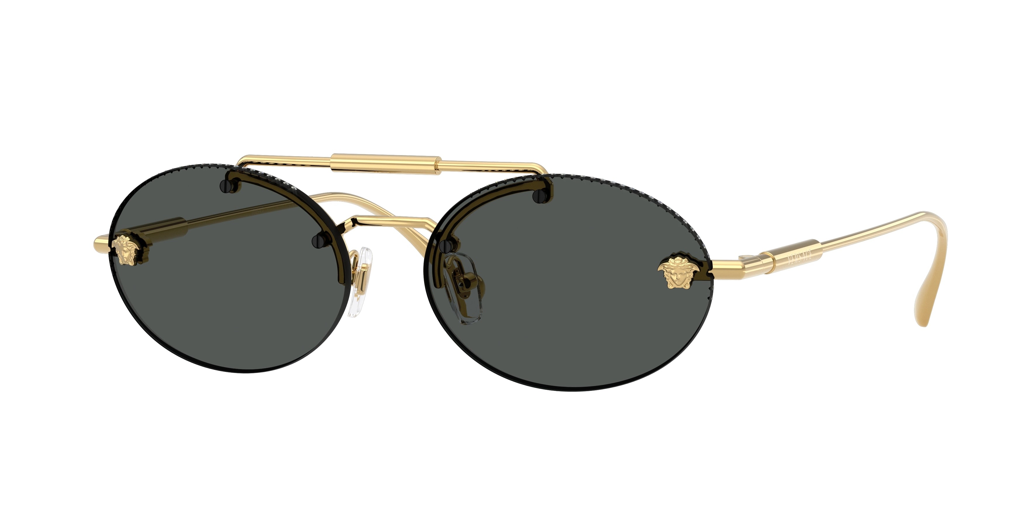 Versace VE2295 Oval Sunglasses 100287-Gold 56-145-16 - Color Map Gold