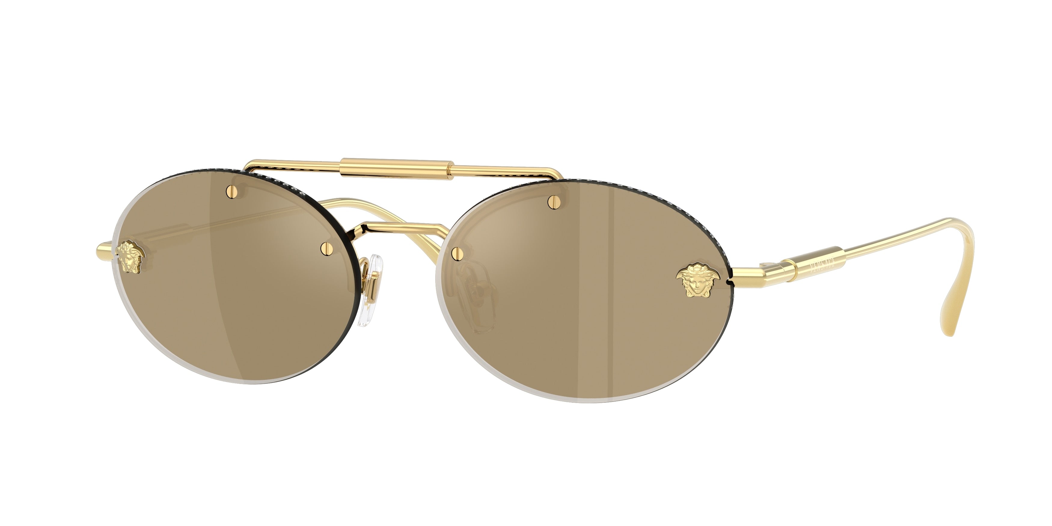 Versace VE2295 Oval Sunglasses K00303-Gold Plated 56-145-16 - Color Map Gold