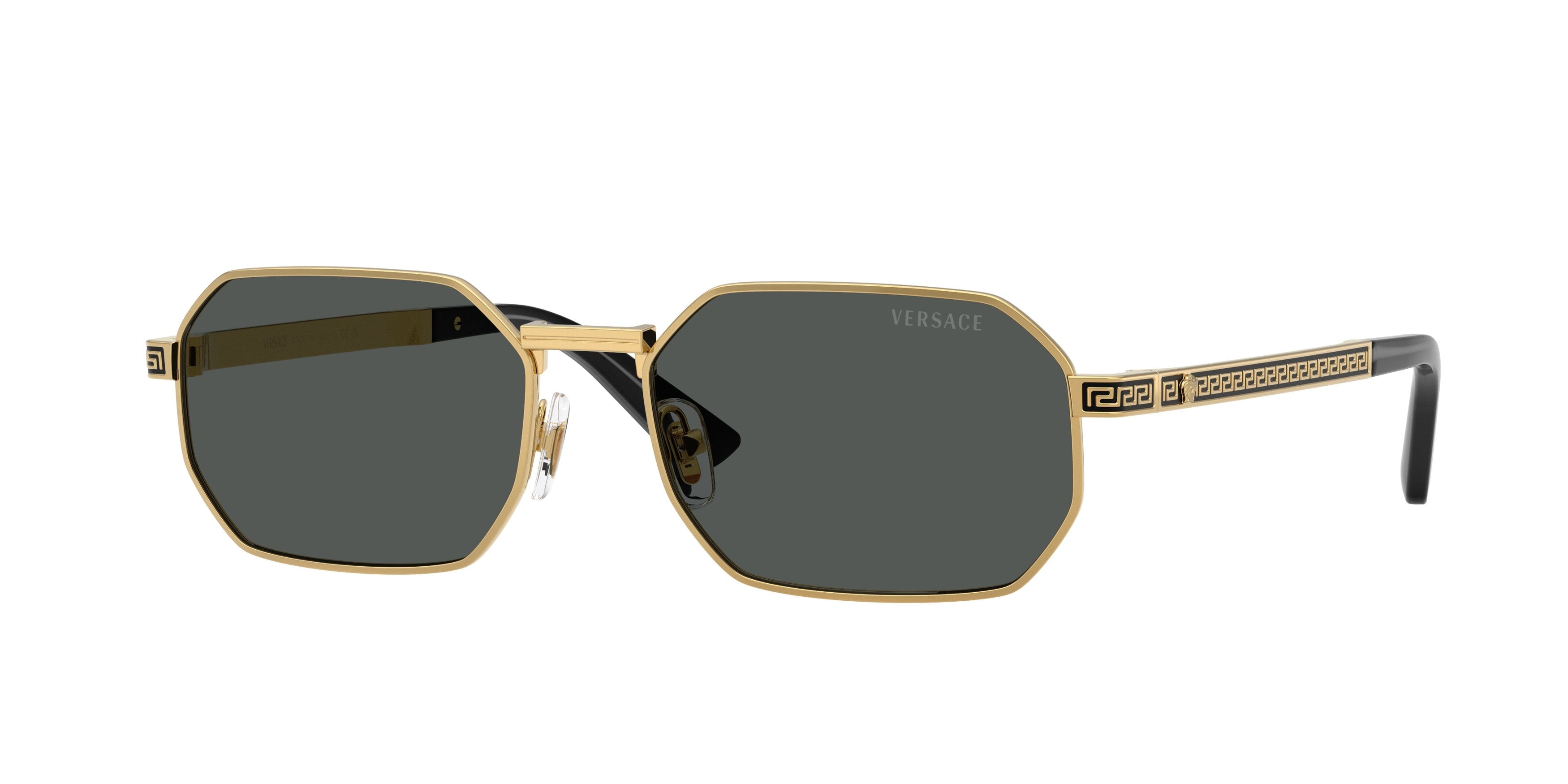 Versace VE2297 Rectangle Sunglasses 100287-Gold 54-145-16 - Color Map Gold