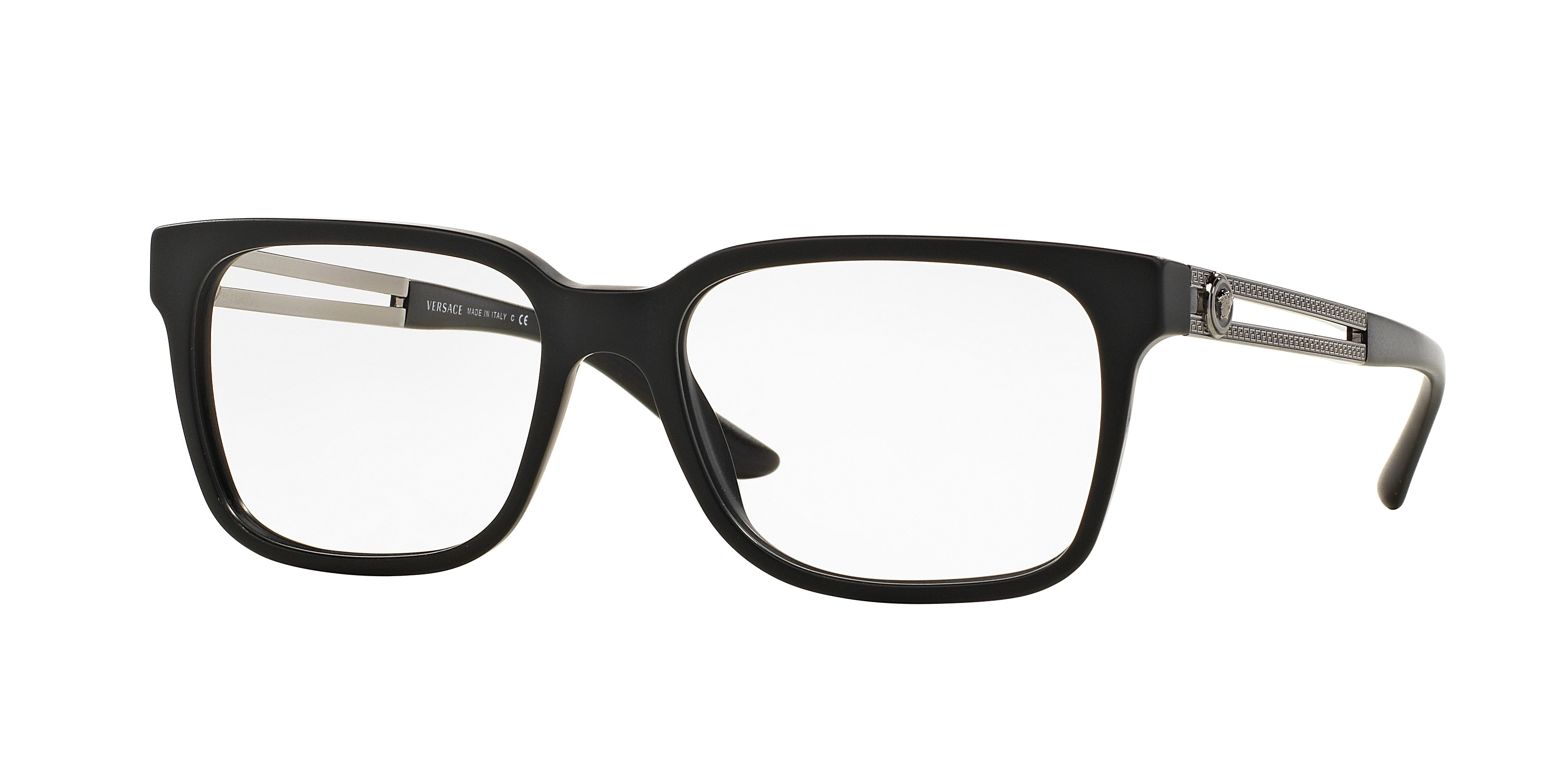 Versace VE3218 Square Eyeglasses 5122-Matte Black 53-140-17 - Color Map Black