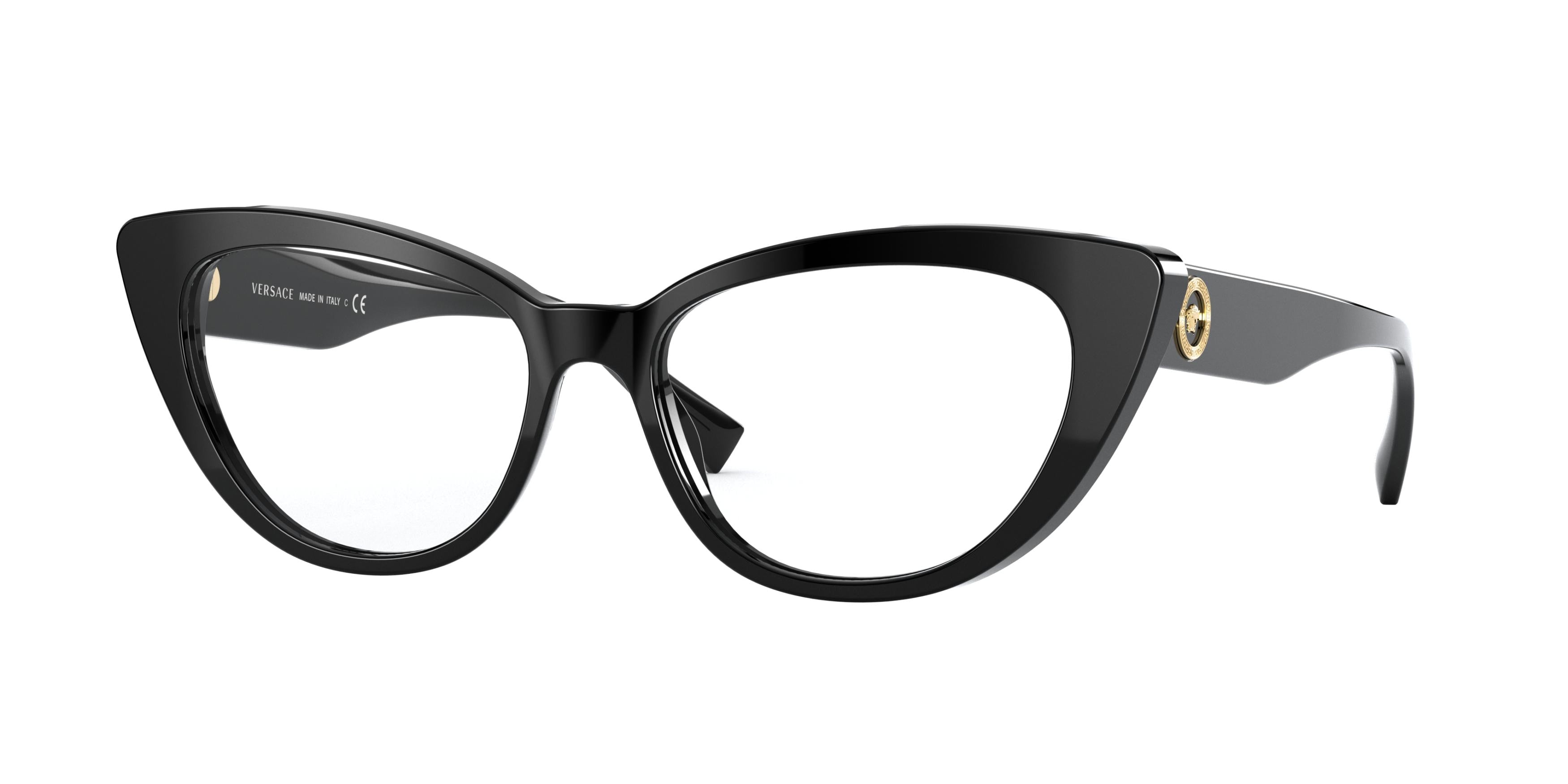 Versace VE3286 Cat Eye Eyeglasses GB1-Black 54-140-16 - Color Map Black