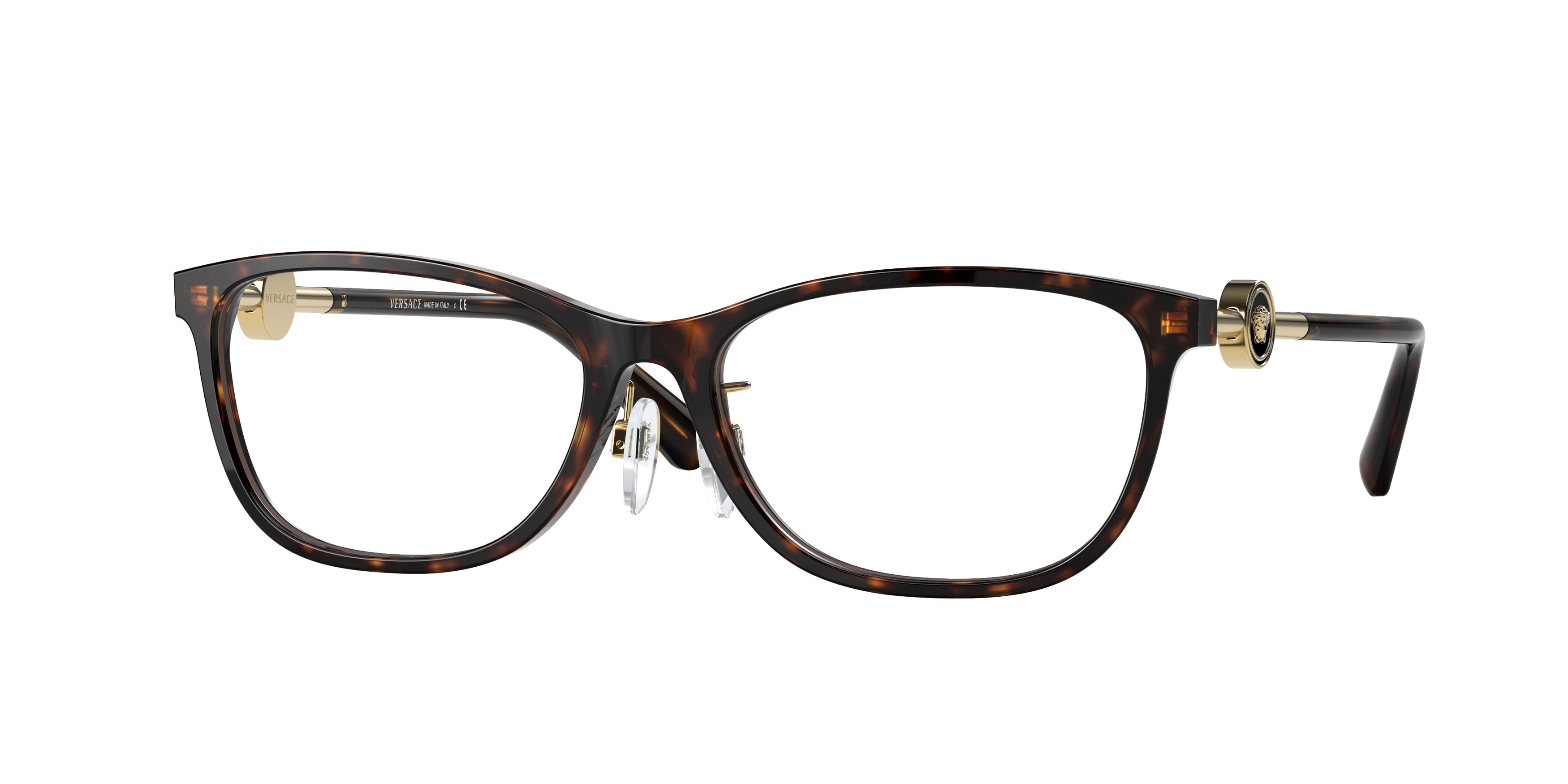 Versace VE3297D Phantos Eyeglasses  108-Dark Havana 55-140-16 - Color Map Brown