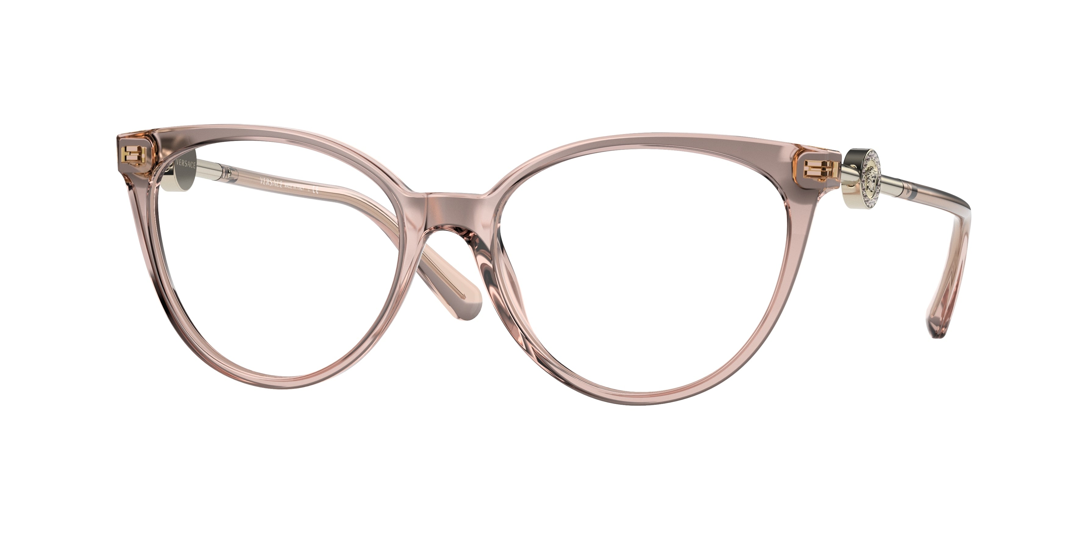 Versace VE3298B Phantos Eyeglasses 5339-Transparent Pink 55-140-17 - Color Map Pink