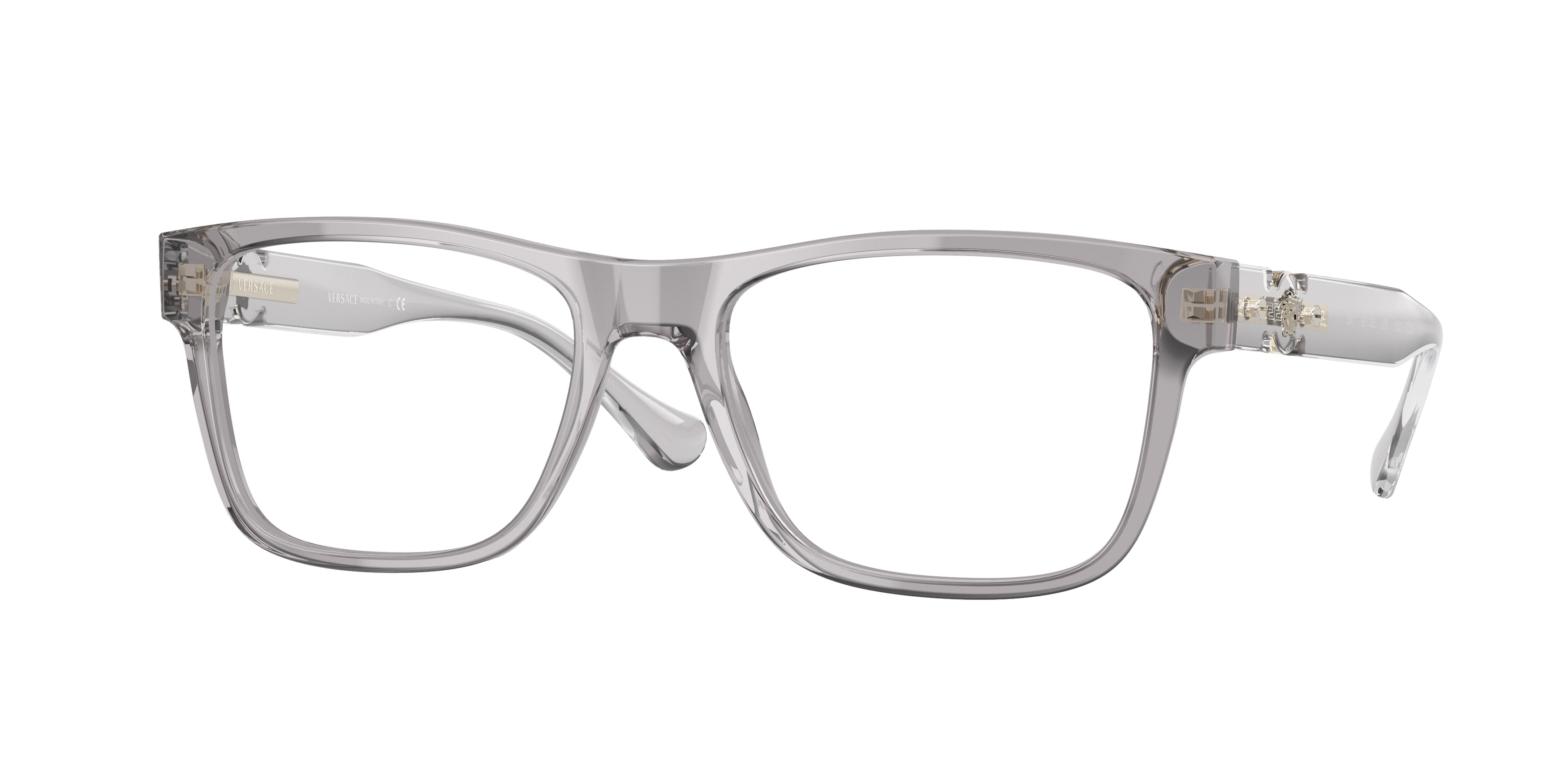 Versace VE3303 Rectangle Eyeglasses 593-Transparent Grey 57-140-18 - Color Map Grey