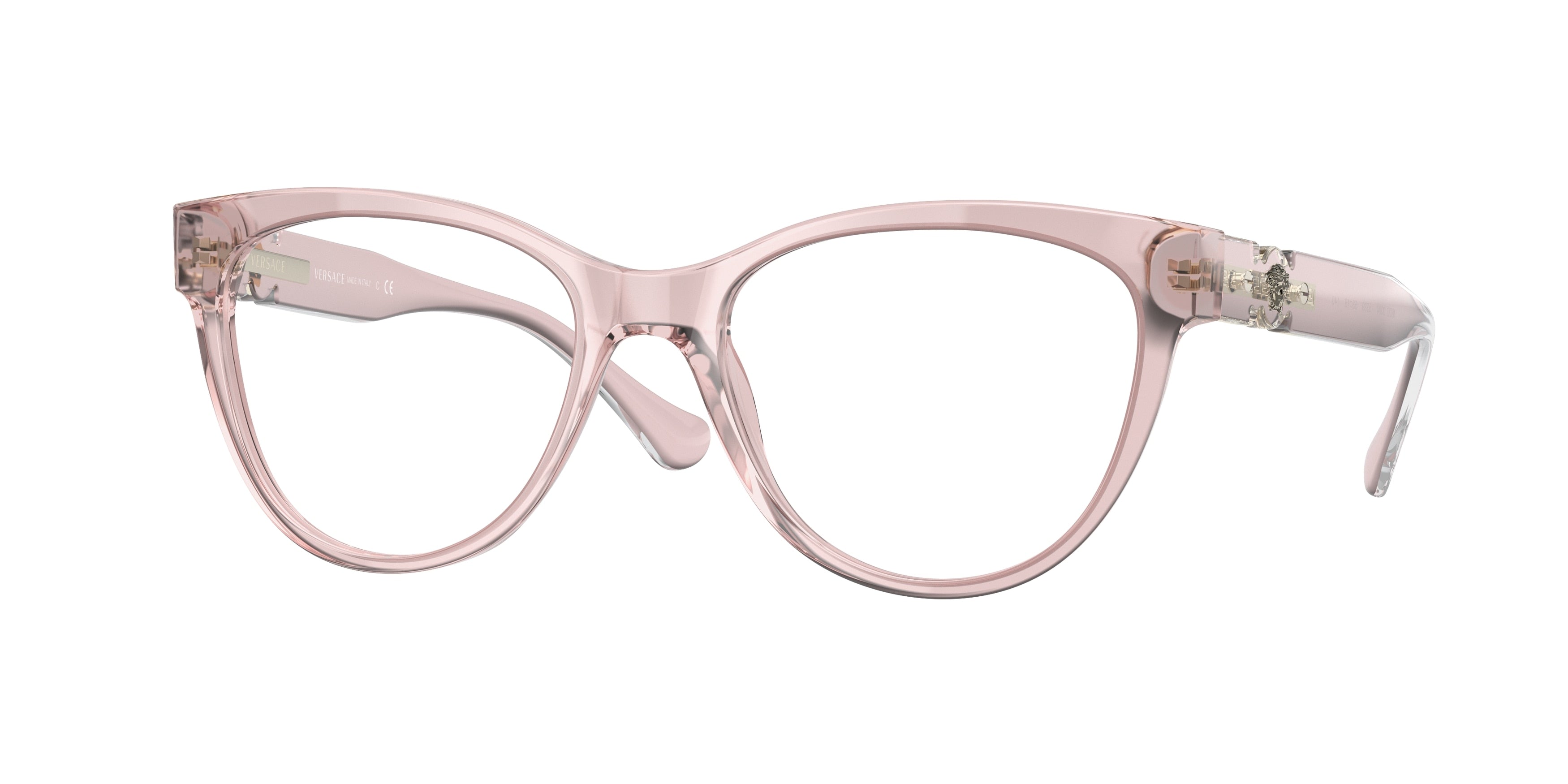 Versace VE3304 Cat Eye Eyeglasses 5339-Transparent Pink 53-140-18 - Color Map Pink