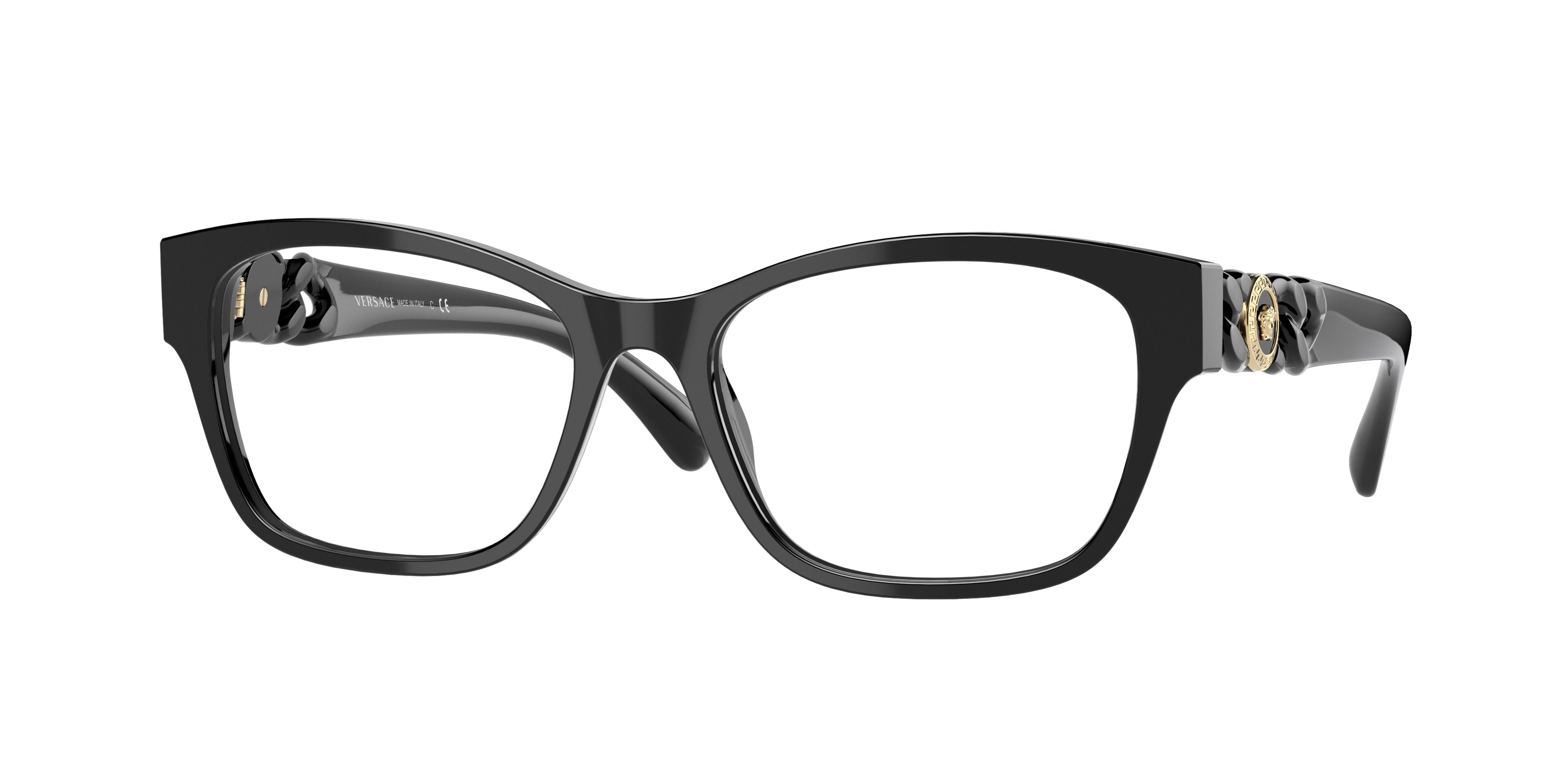 Versace VE3306 Phantos Eyeglasses GB1-Black 54-140-17 - Color Map Black