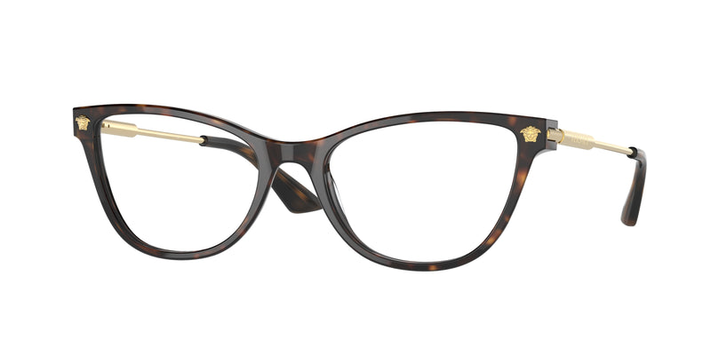 Versace VE3309 Cat Eye Eyeglasses 108-Havana 54-140-18 - Color Map Tortoise