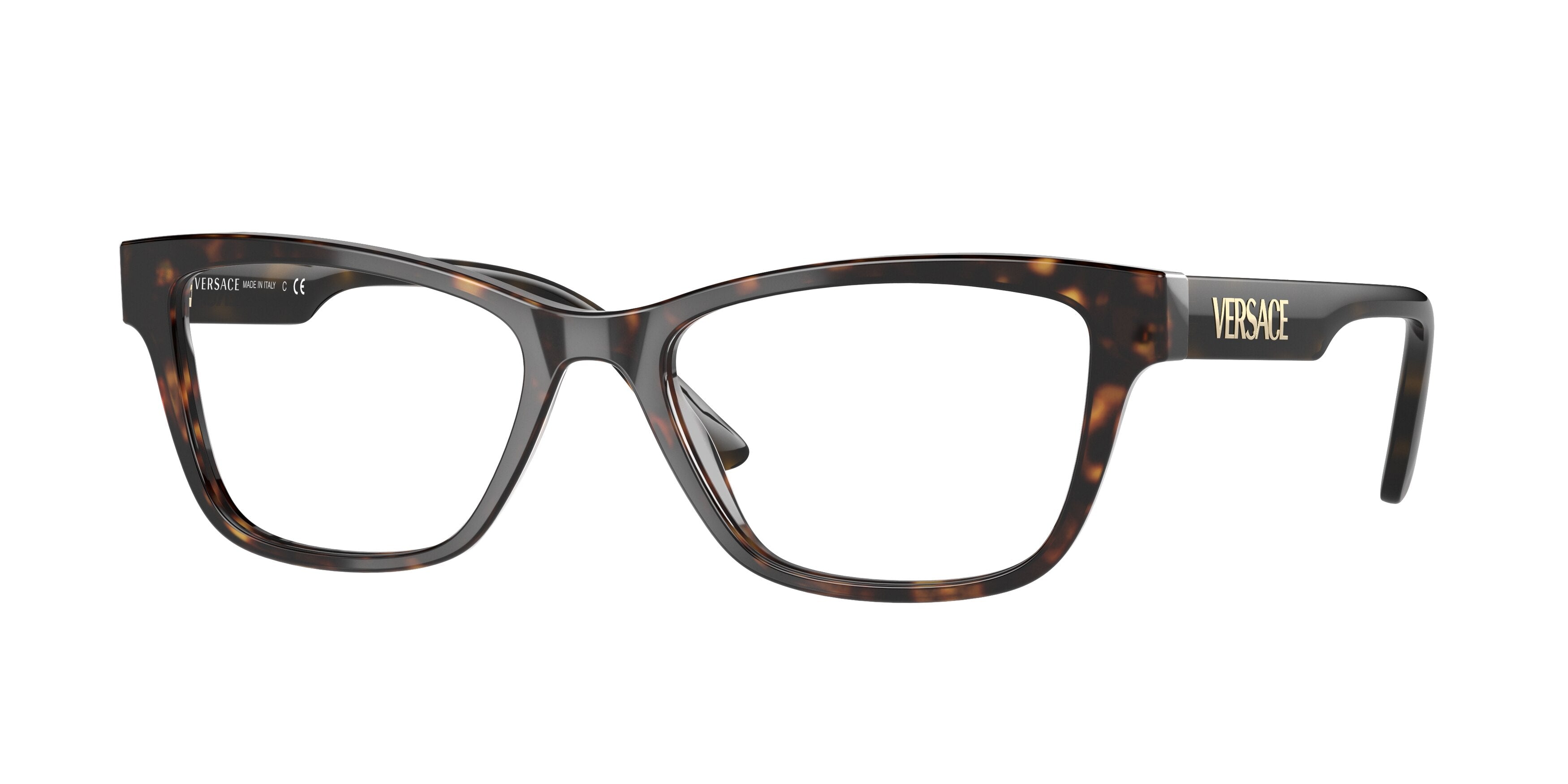 Versace VE3316 Pillow Eyeglasses 108-Havana 55-145-18 - Color Map Tortoise