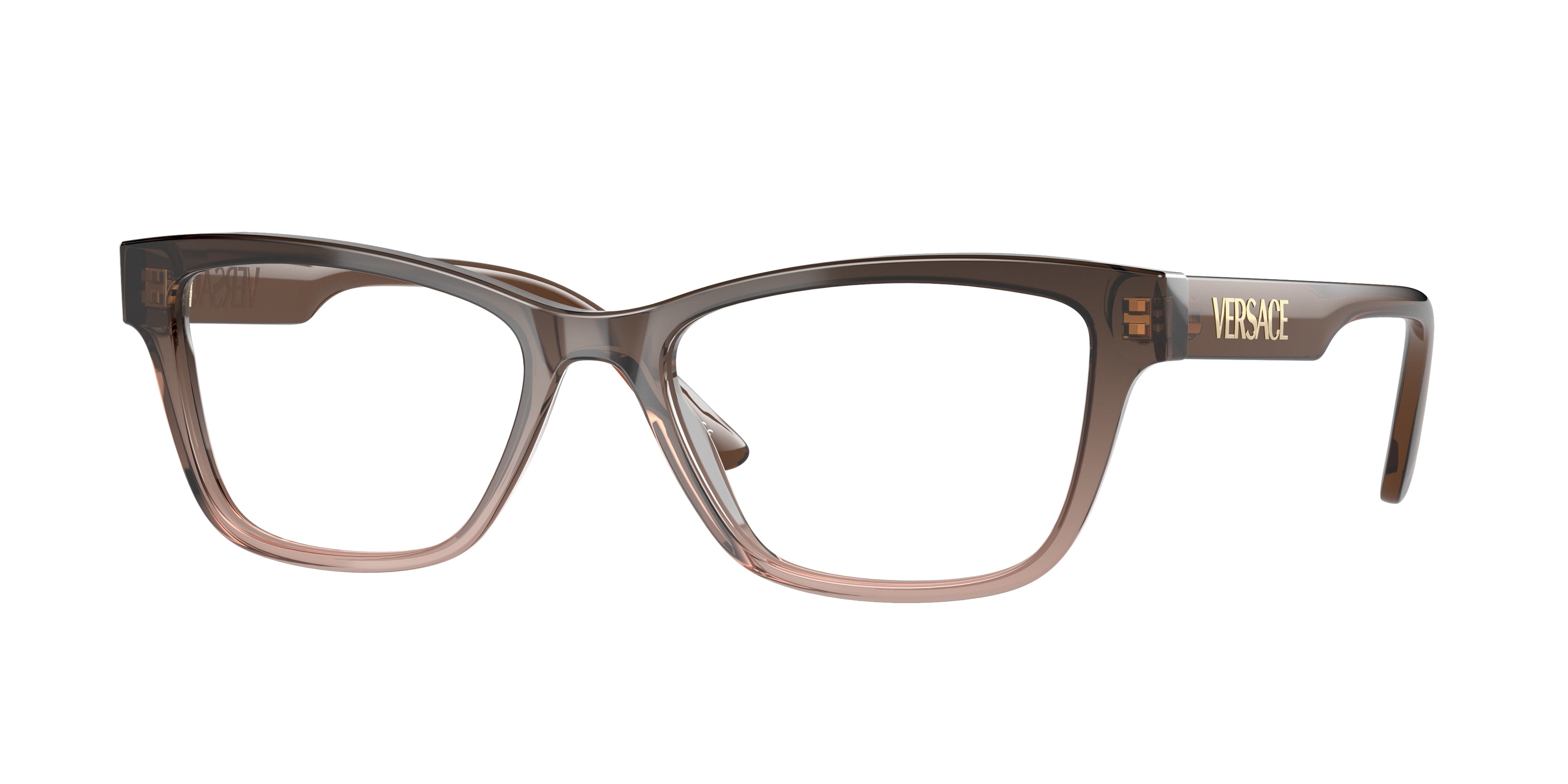 Versace VE3316 Pillow Eyeglasses 5332-Brown Gradient Beige 55-145-18 - Color Map Brown