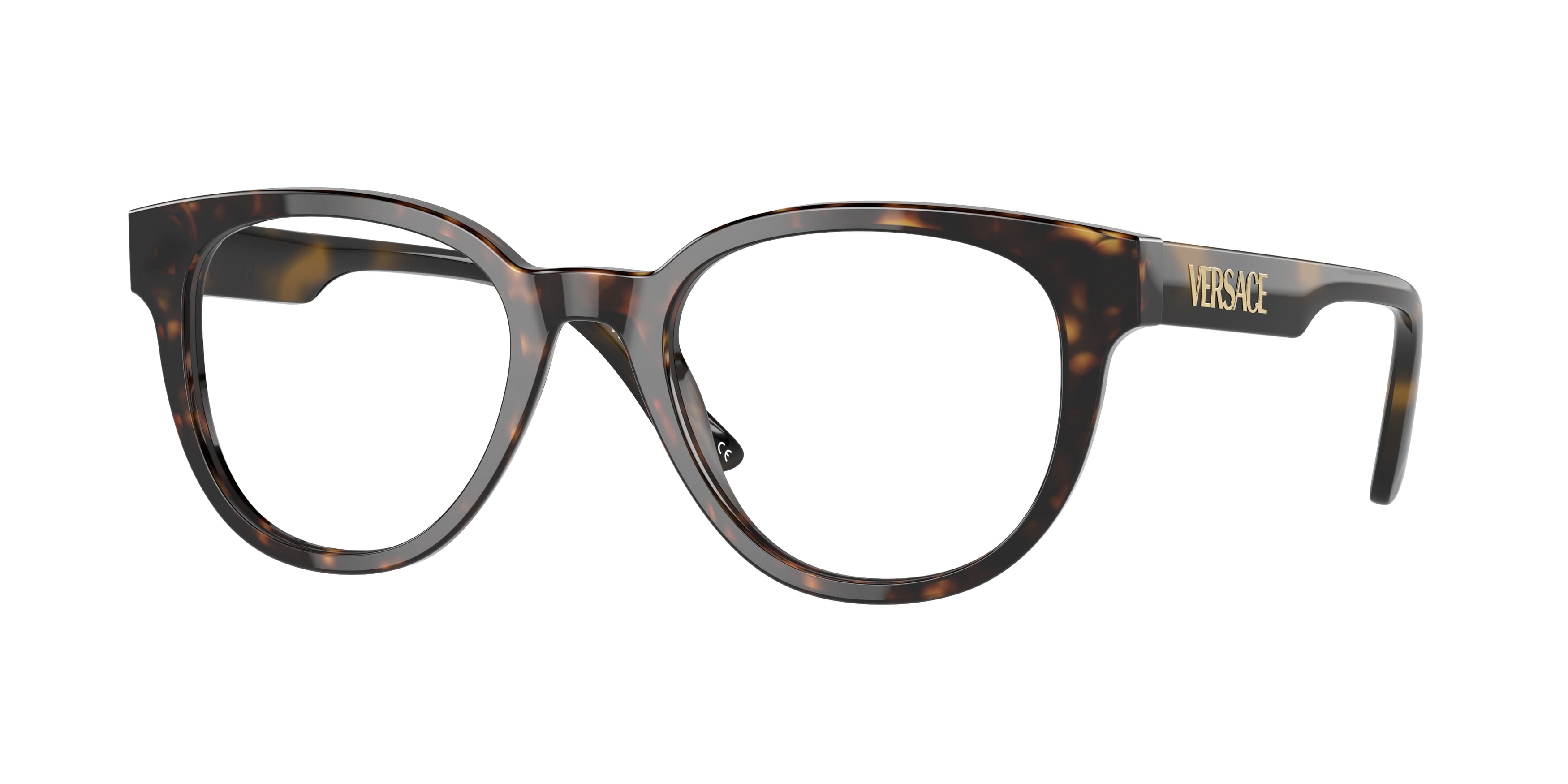 Versace VE3317F Pillow Eyeglasses 108-Havana 51-145-20 - Color Map Tortoise