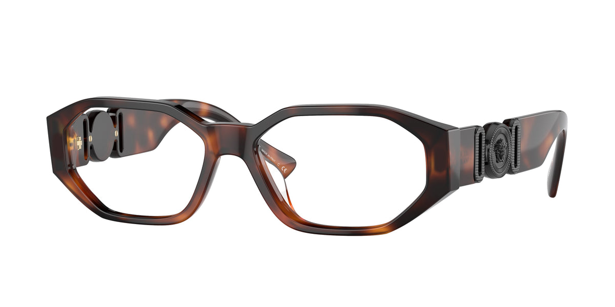 Versace VE3320U Irregular Eyeglasses for Men — Free Shipping - 54-145-16 / 5217-Light Havana