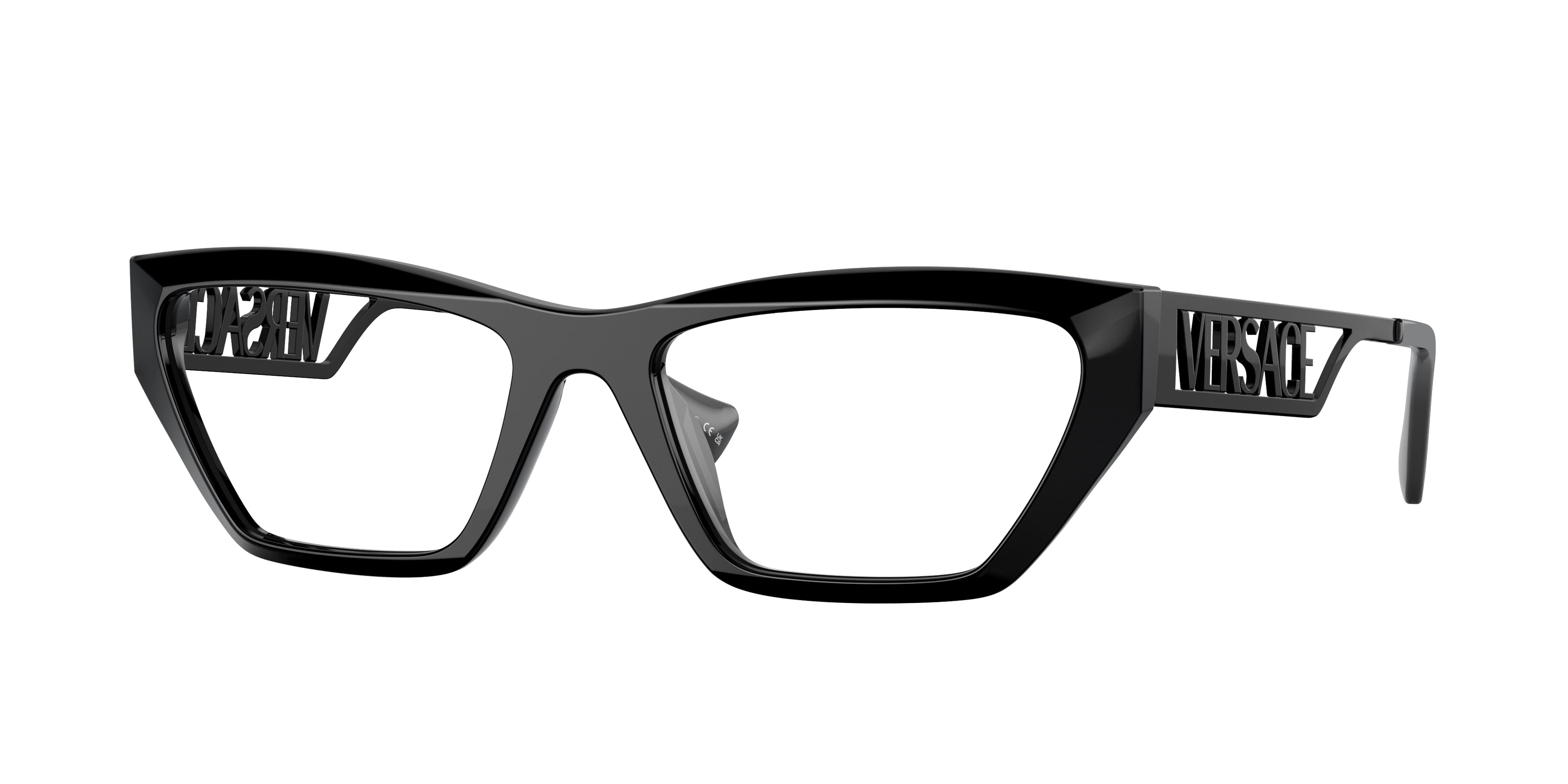 Versace VE3327U Irregular Eyeglasses 5232-Black 55-145-18 - Color Map Black