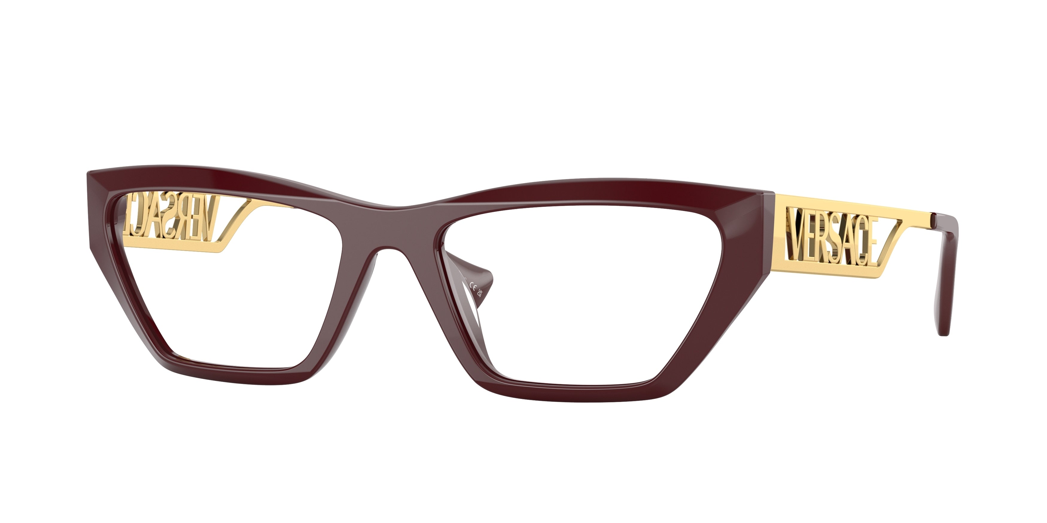 Versace VE3327U Irregular Eyeglasses  5381-Bordeaux 55-145-18 - Color Map Red