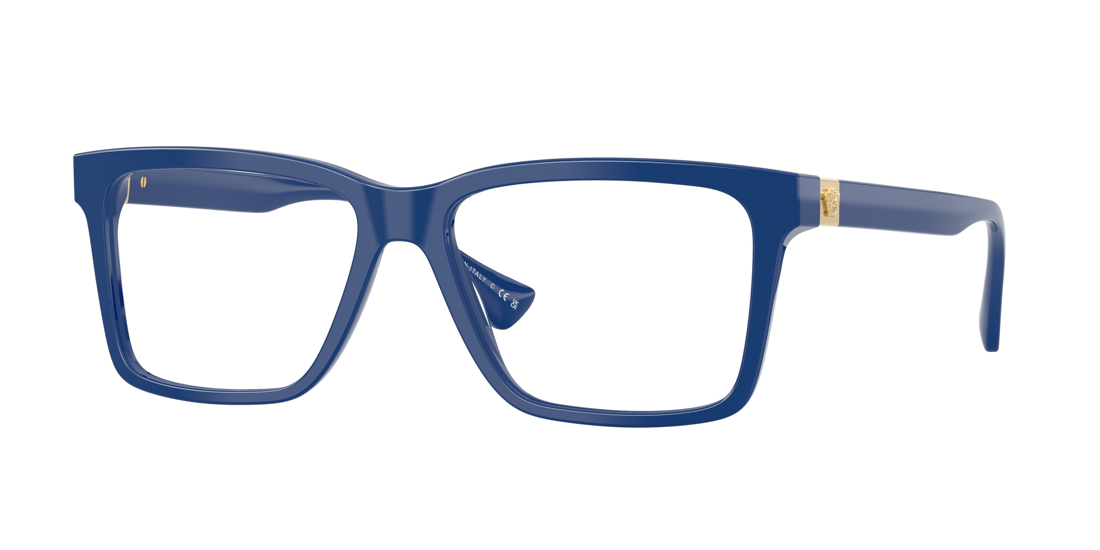 Versace VE3328 Rectangle Eyeglasses 5450-Dark Blue 58-150-16 - Color Map Blue