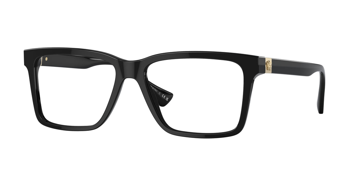 Versace VE3328 Rectangle Eyeglasses GB1-Black 58-150-16 - Color Map Black