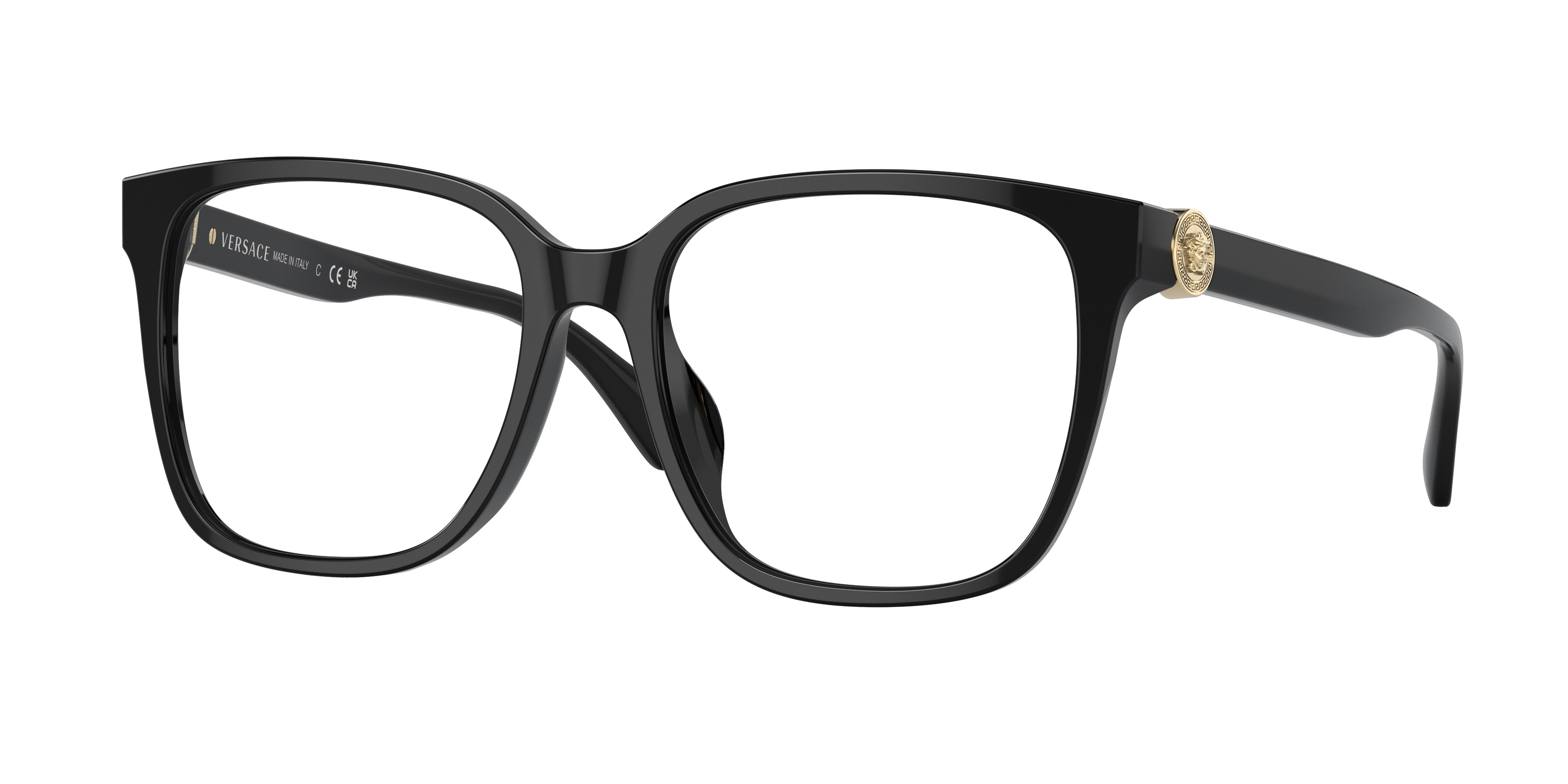 Versace VE3332D Square Eyeglasses GB1-Black 55-145-17 - Color Map Black