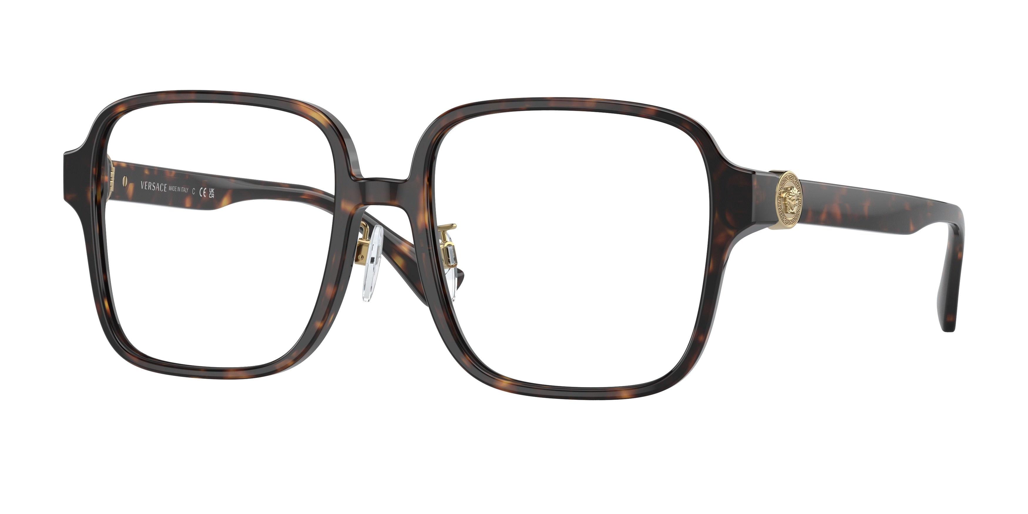 Versace VE3333D Square Eyeglasses 108-Havana 56-145-18 - Color Map Tortoise