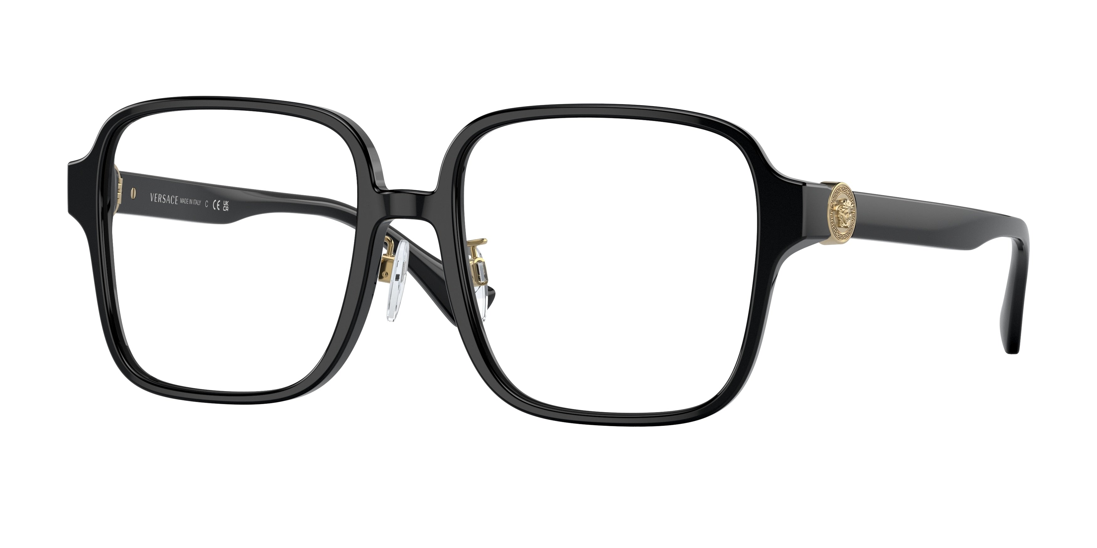 Versace VE3333D Square Eyeglasses GB1-Black 56-145-18 - Color Map Black