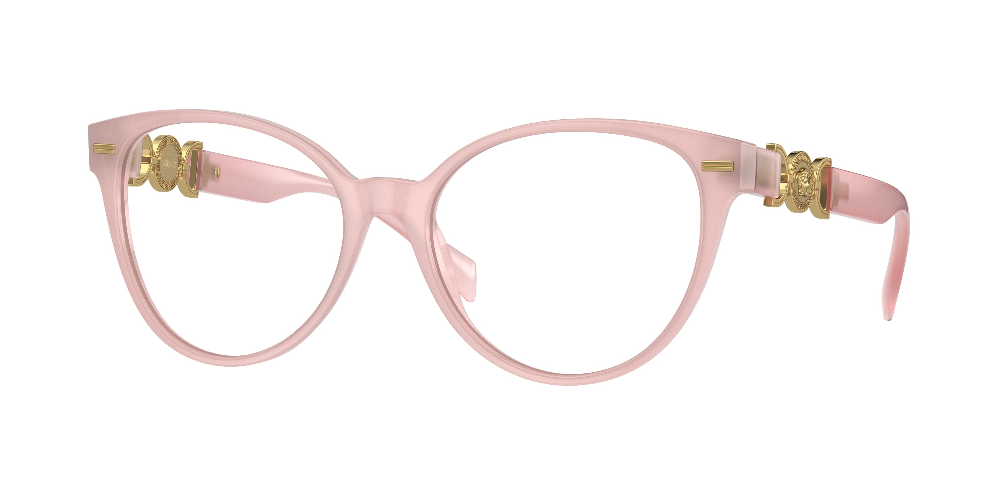 Versace VE3334F Cat Eye Eyeglasses 5402-Opal Pink 55-140-17 - Color Map Pink
