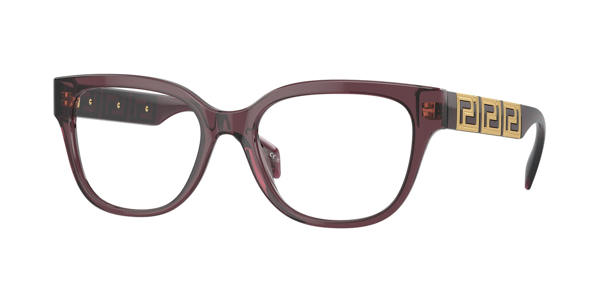 Versace VE3338 Pillow Eyeglasses 5209-Transparent Violet 54-140-18 - Color Map Violet