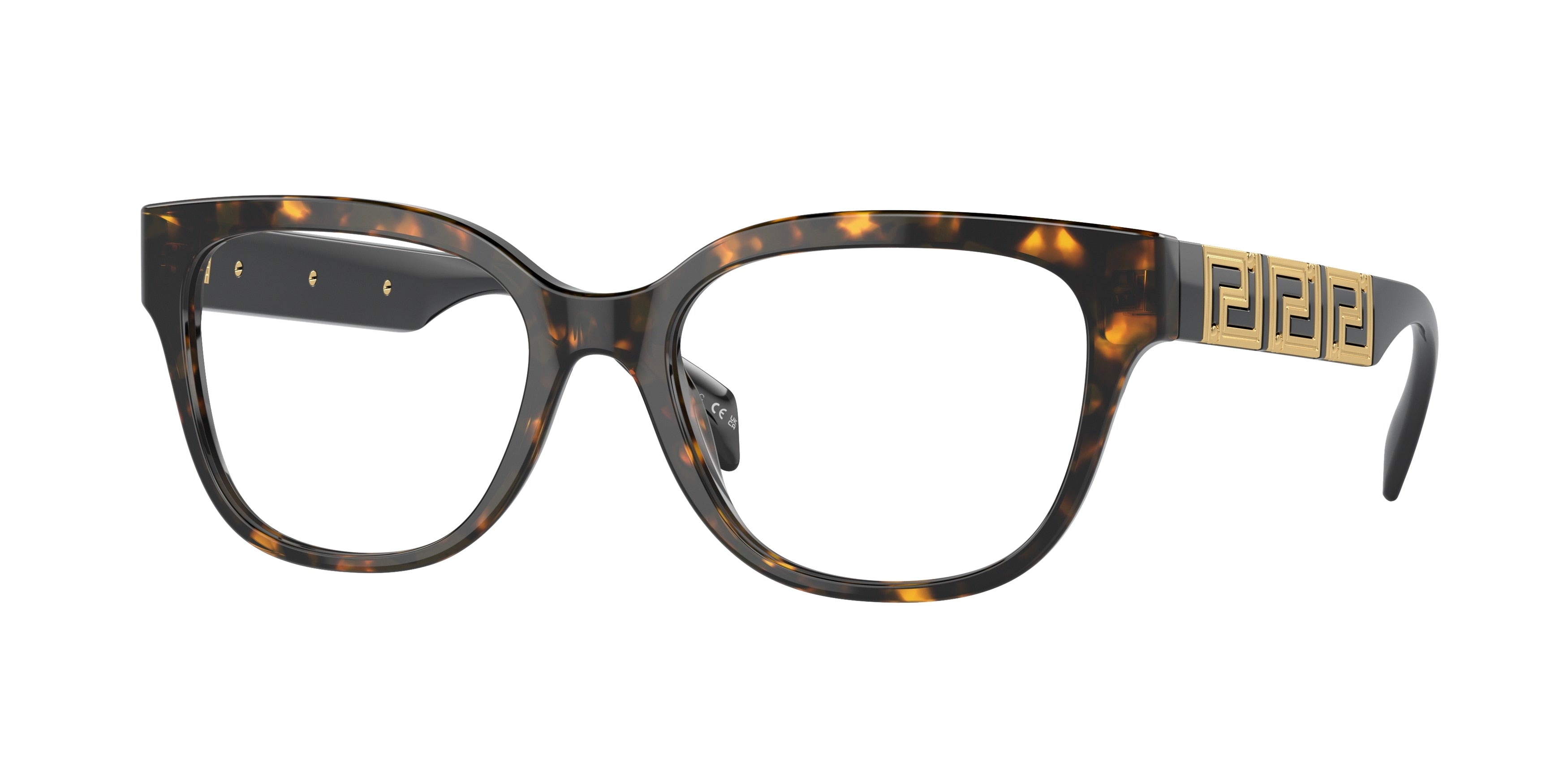 Versace VE3338 Pillow Eyeglasses 5404-Havana 54-140-18 - Color Map Tortoise