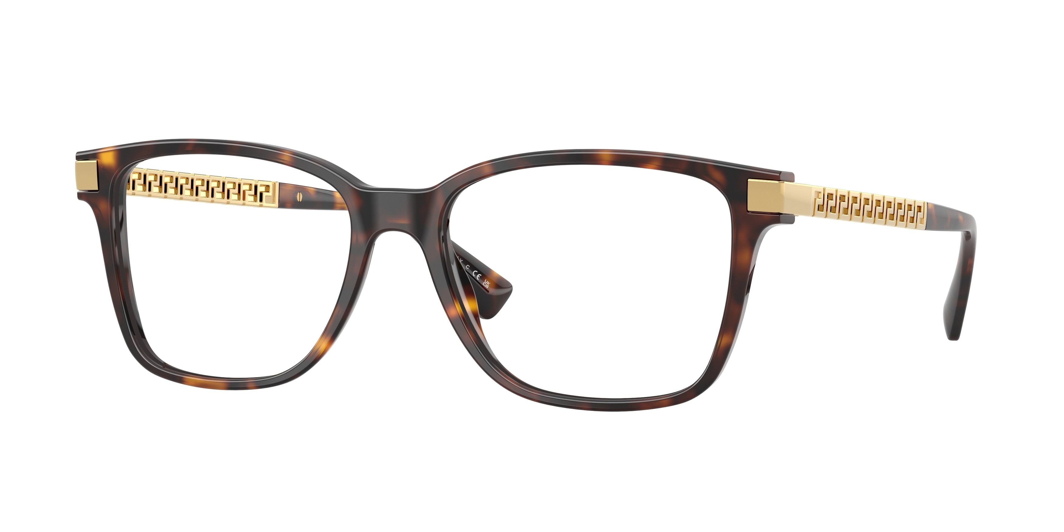 Versace VE3340U Pillow Eyeglasses 108-Havana 55-145-17 - Color Map Tortoise