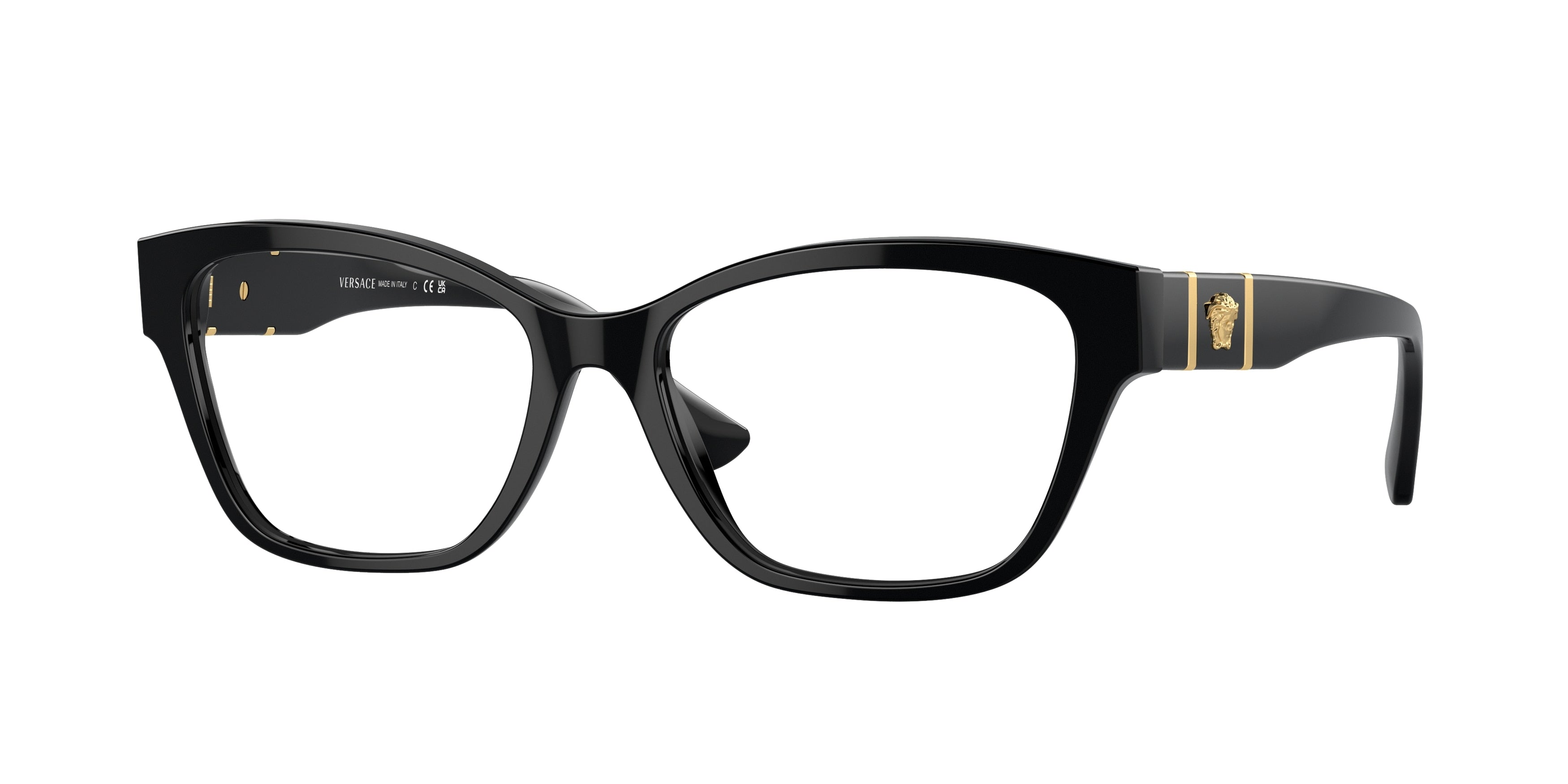 Versace VE3344 Cat Eye Eyeglasses GB1-Black 54-140-16 - Color Map Black