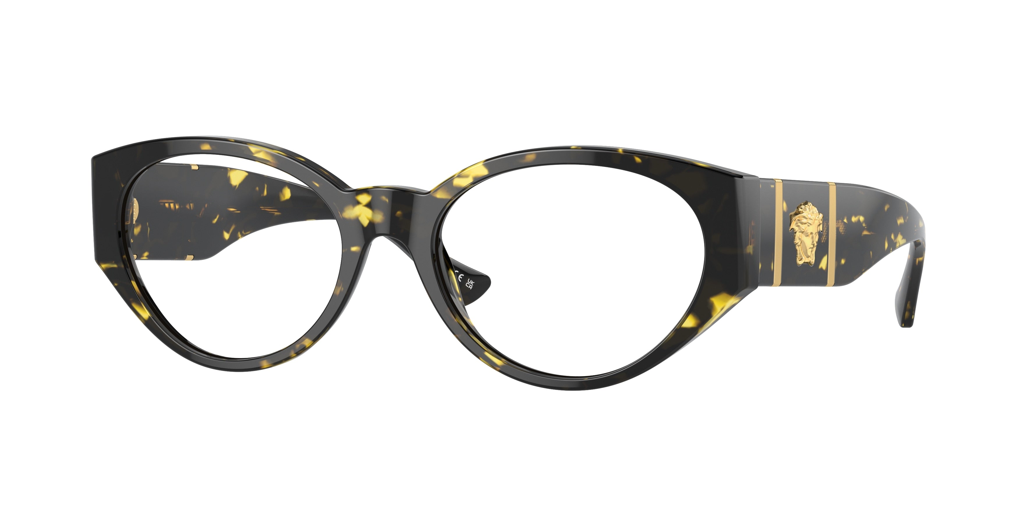 Versace VE3345 Oval Eyeglasses 5428-Havana 54-140-18 - Color Map Tortoise