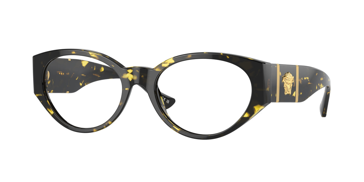 Versace VE3345 Oval Eyeglasses 5428-Havana 54-140-18 - Color Map Tortoise