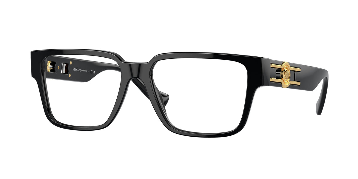 Versace VE3346 Rectangle Eyeglasses GB1-Black 55-140-16 - Color Map Black