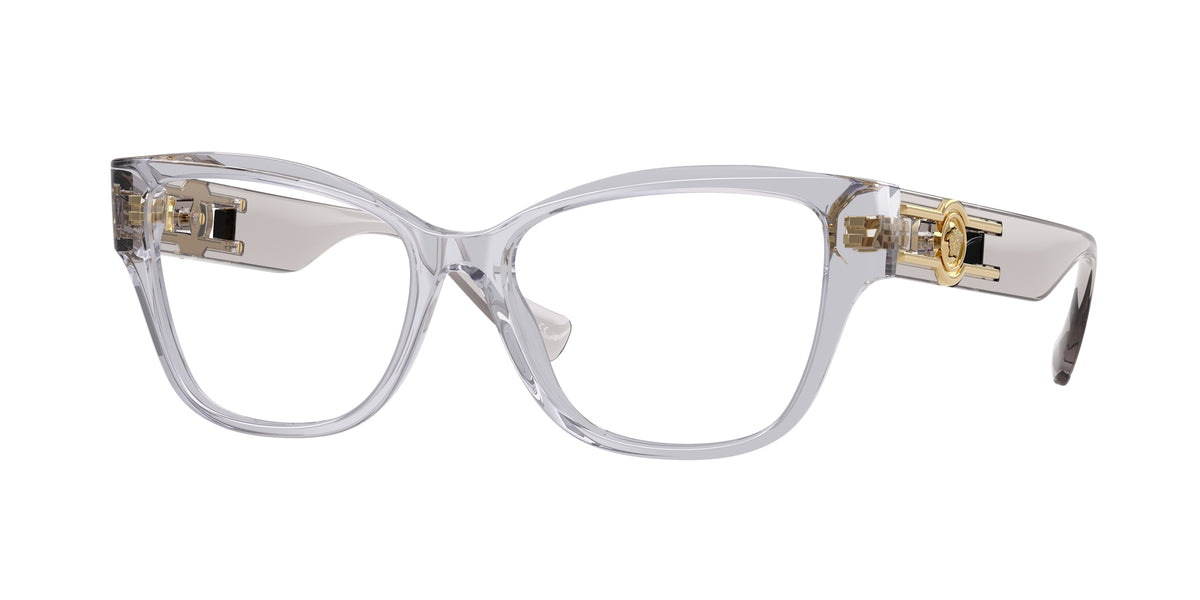 Versace VE3347 Pillow Eyeglasses 5305-Light Grey Transparent 54-140-16 - Color Map Grey