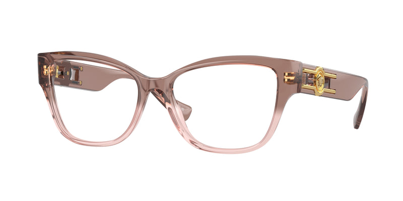 Versace VE3347 Pillow Eyeglasses 5435-Pink Transparent 54-140-16 - Color Map Pink