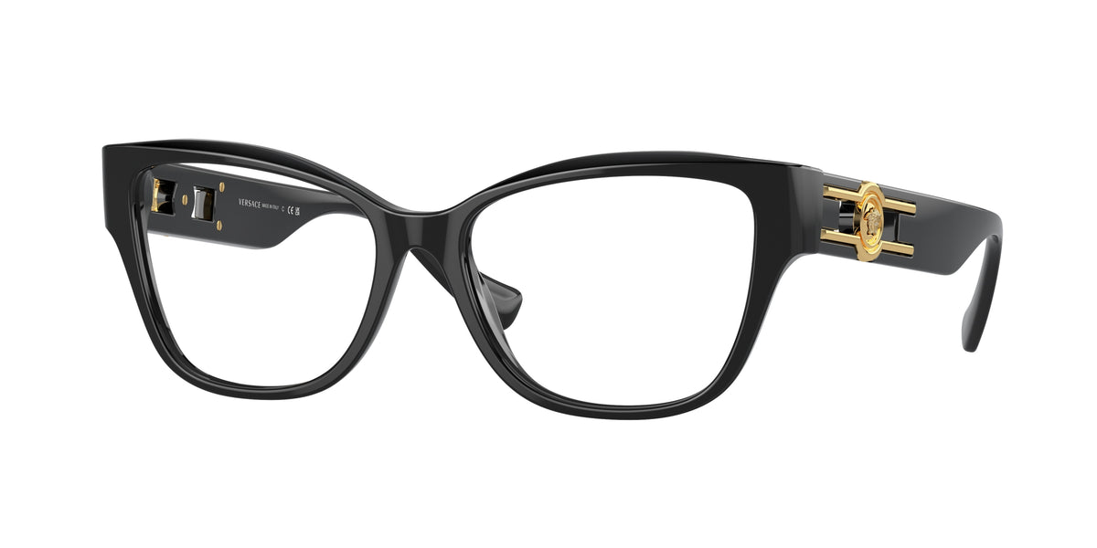 Versace VE3347 Pillow Eyeglasses GB1-Black 54-140-16 - Color Map Black