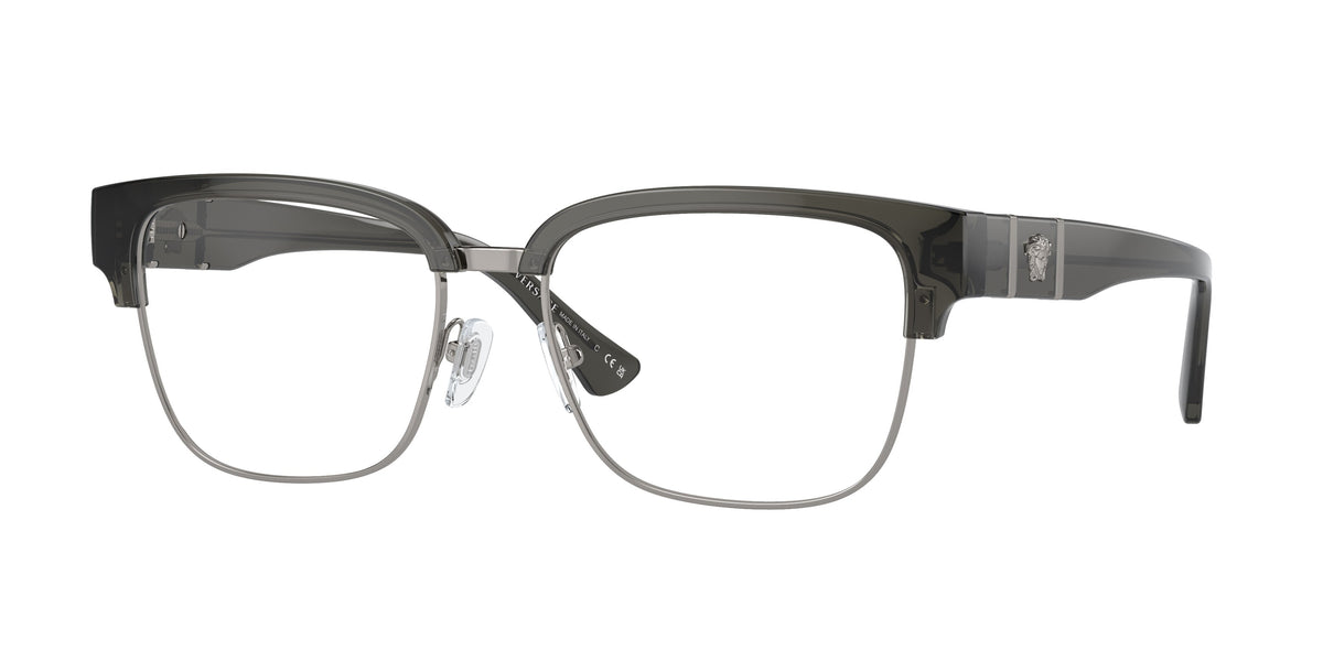 Versace VE3348 Square Eyeglasses for Men — Free Shipping - 55-150-17 / 5433-Grey Transparent