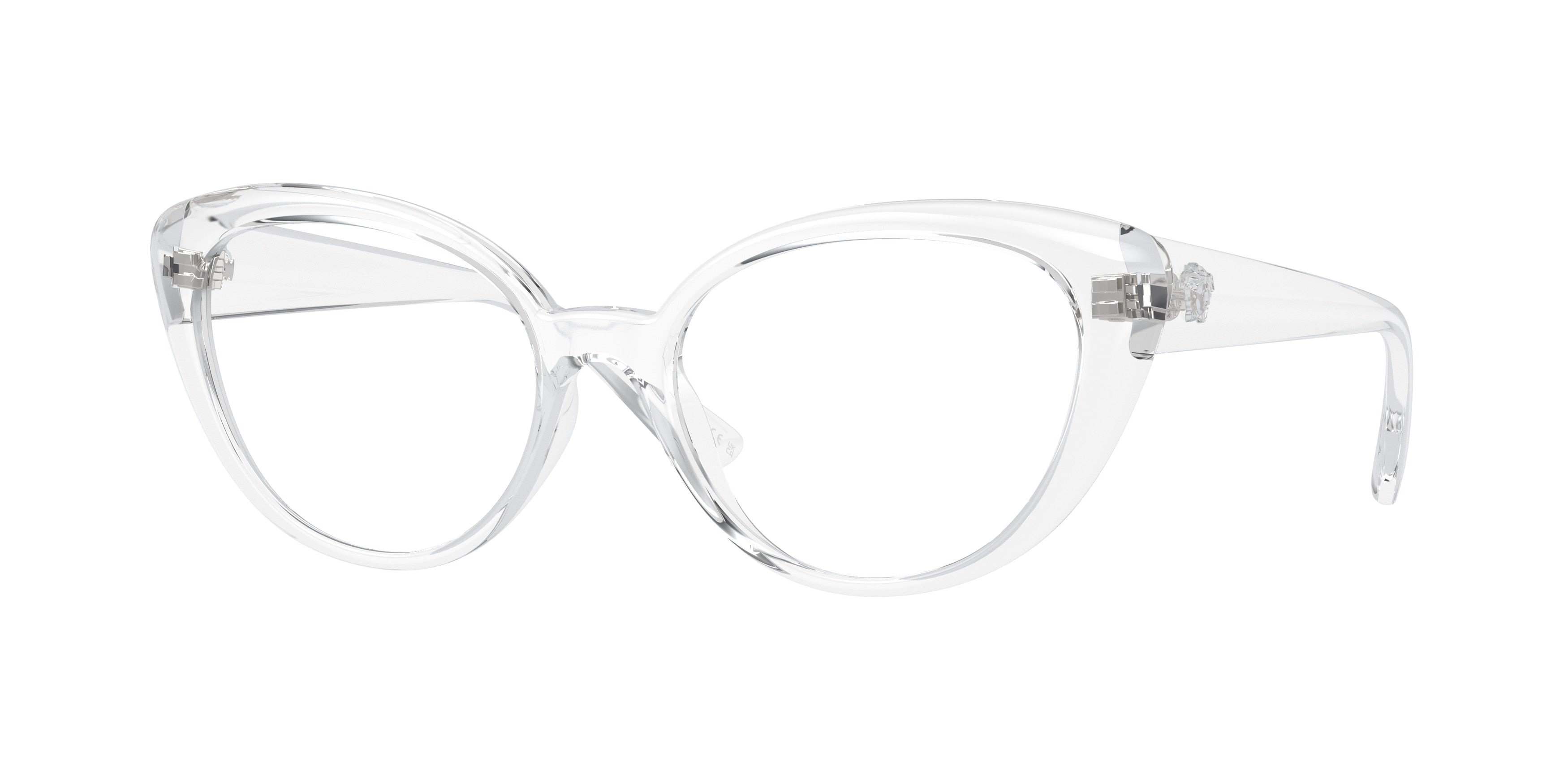 Versace VE3349U Oval Eyeglasses  148-Crystal 53-140-17 - Color Map Transparent