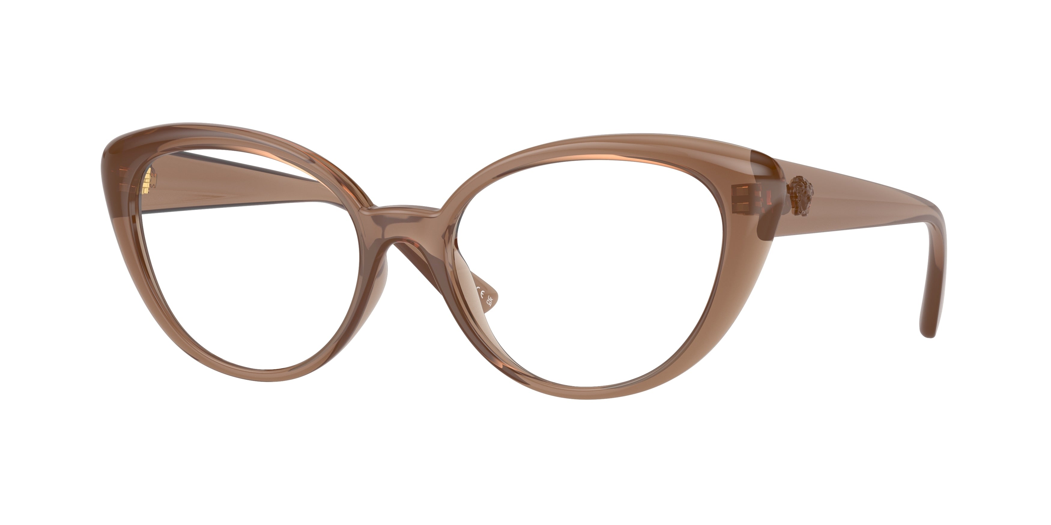 Versace VE3349U Oval Eyeglasses 5427-Brown Transparent 53-140-17 - Color Map Brown