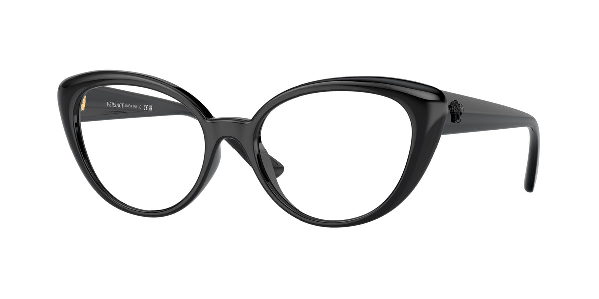 Versace VE3349U Oval Eyeglasses GB1-Black 53-140-17 - Color Map Black