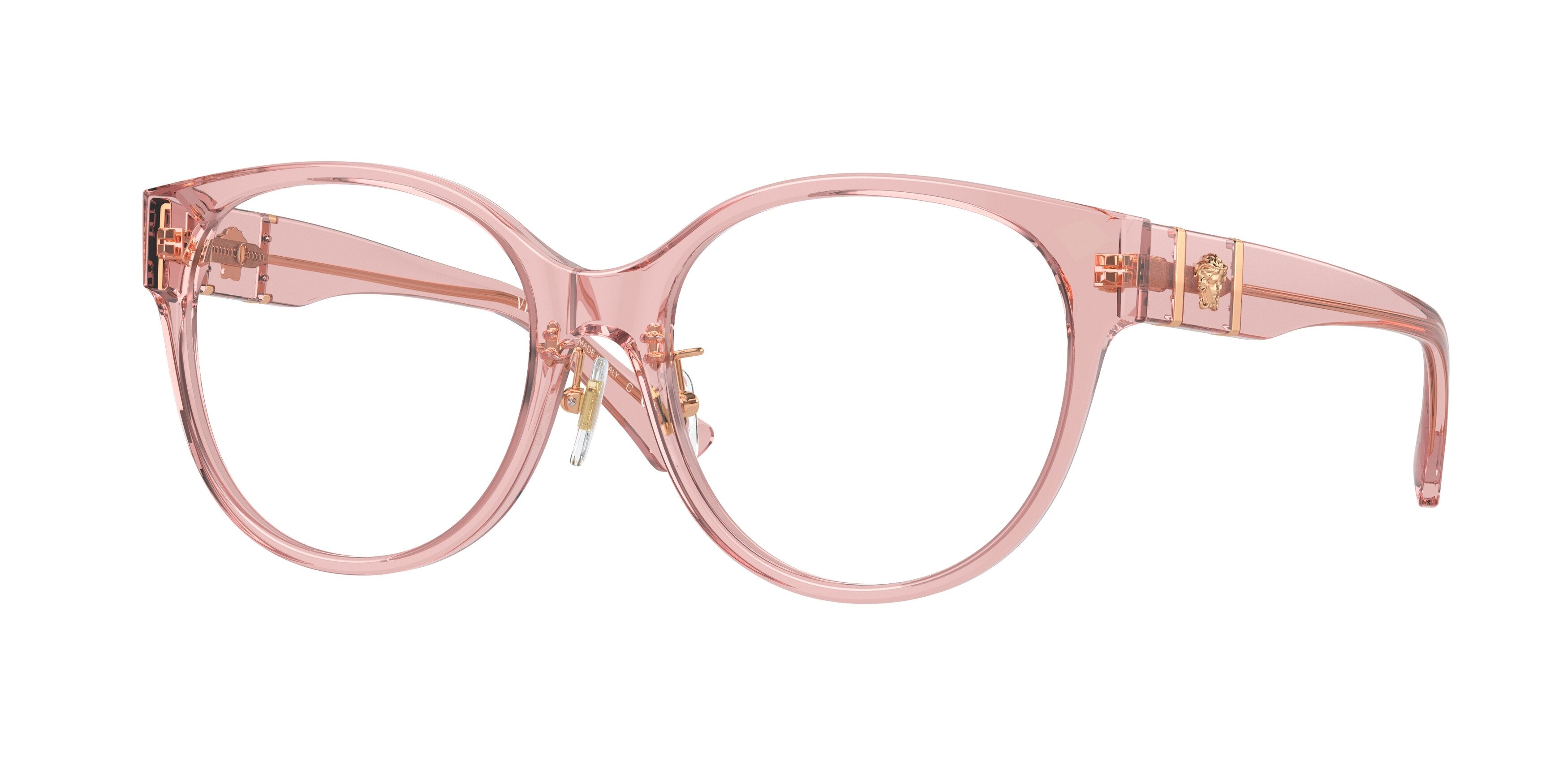 Versace VE3351D Phantos Eyeglasses 5434-Peach Transparent 53-140-17 - Color Map Pink