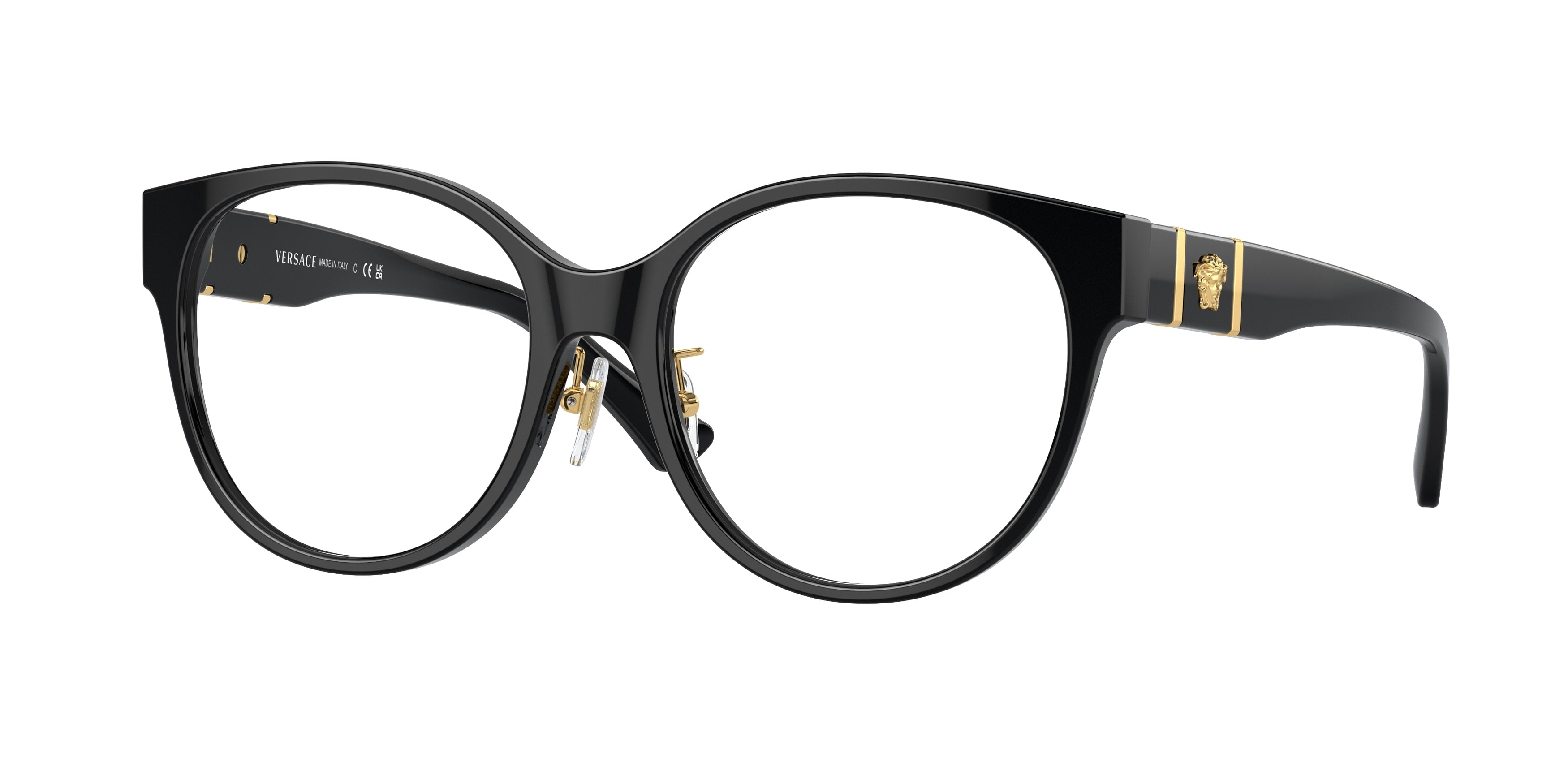 Versace VE3351D Phantos Eyeglasses GB1-Black 53-140-17 - Color Map Black