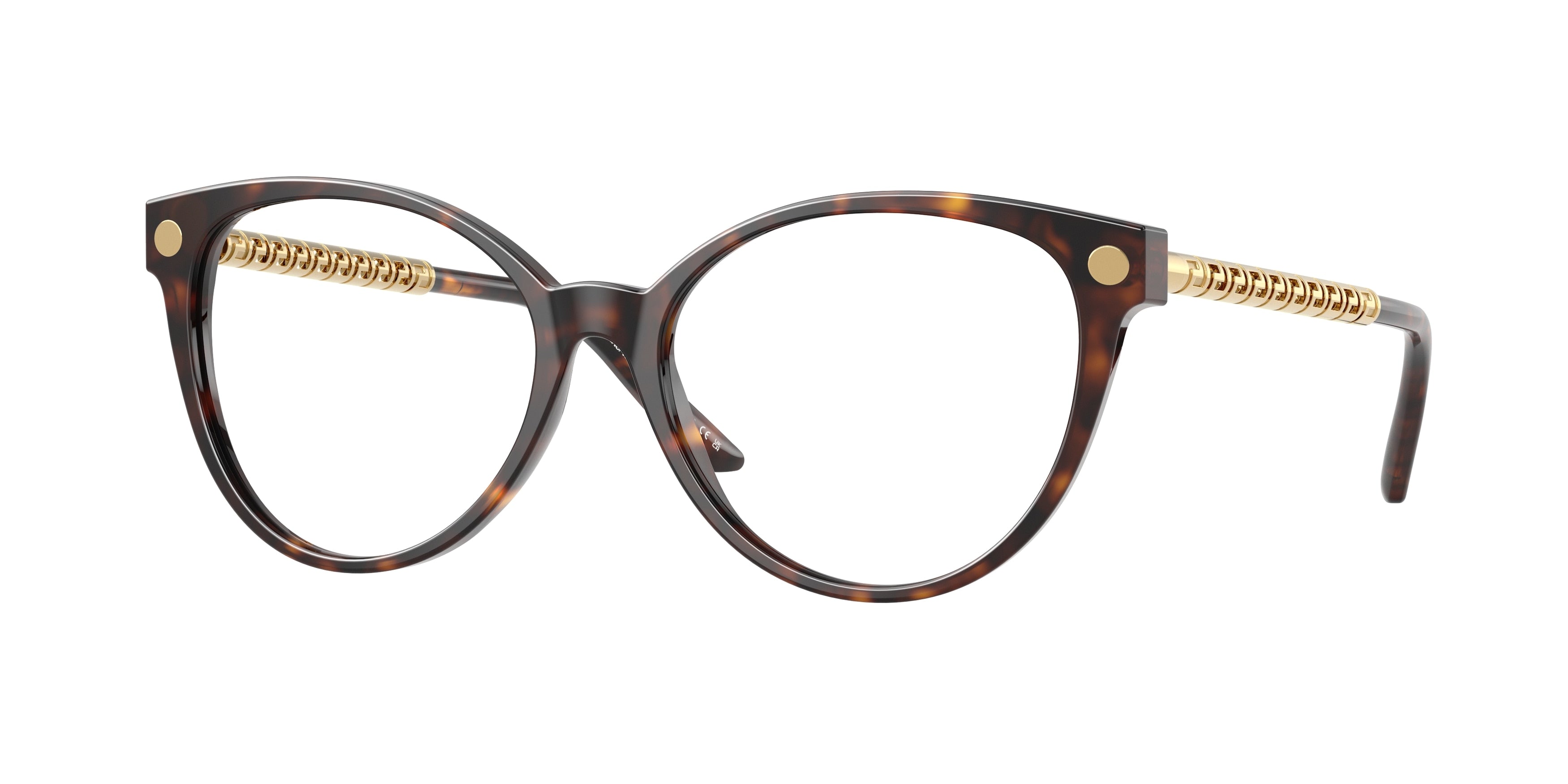 Versace VE3353 Cat Eye Eyeglasses 108-Havana 54-140-16 - Color Map Tortoise