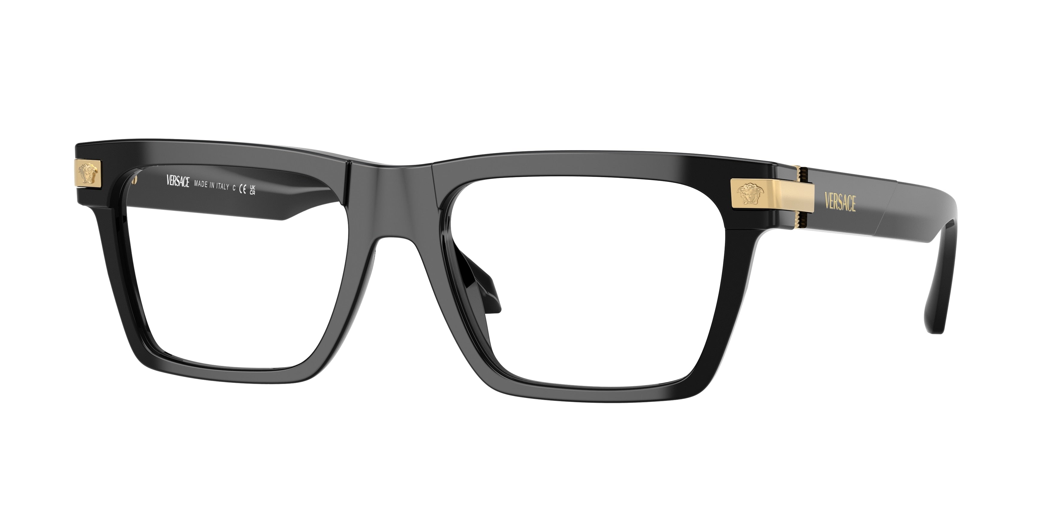 Versace VE3354F Rectangle Eyeglasses GB1-Black 55-145-18 - Color Map Black
