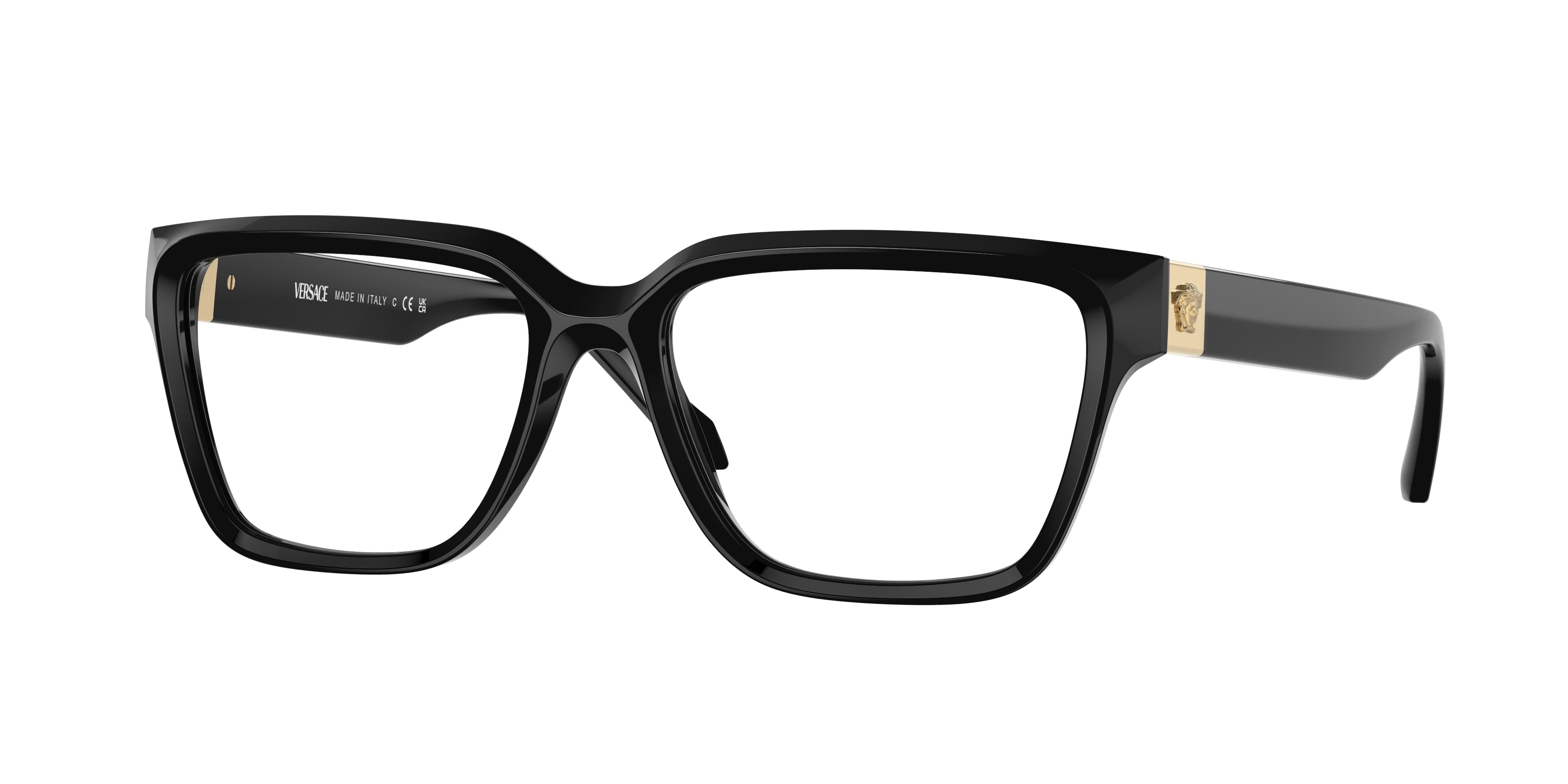 Versace VE3357 Rectangle Eyeglasses GB1-Black 55-145-17 - Color Map Black