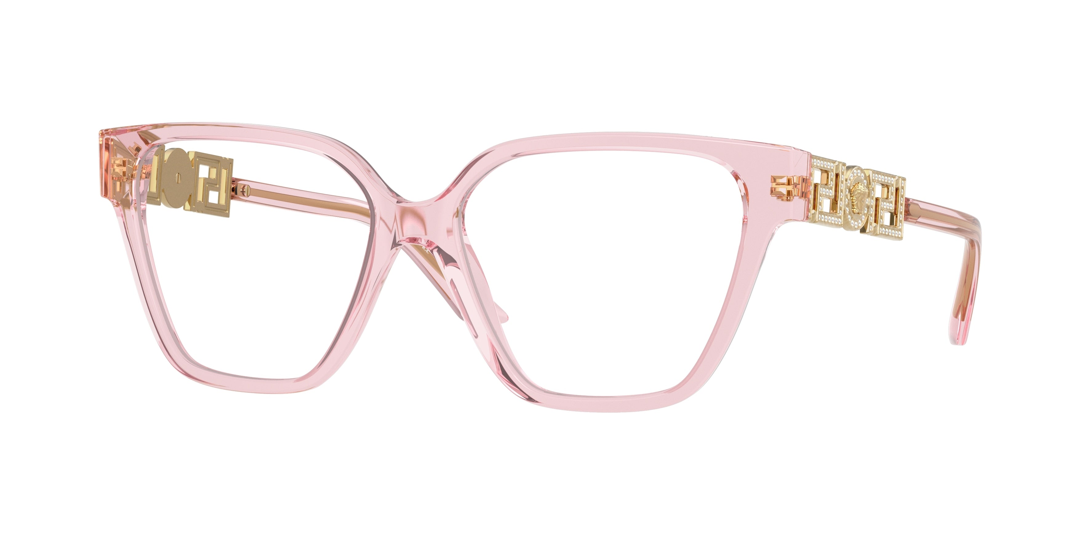 Versace VE3358BF Irregular Eyeglasses 5472-Transparent Pink 54-140-16 - Color Map Pink