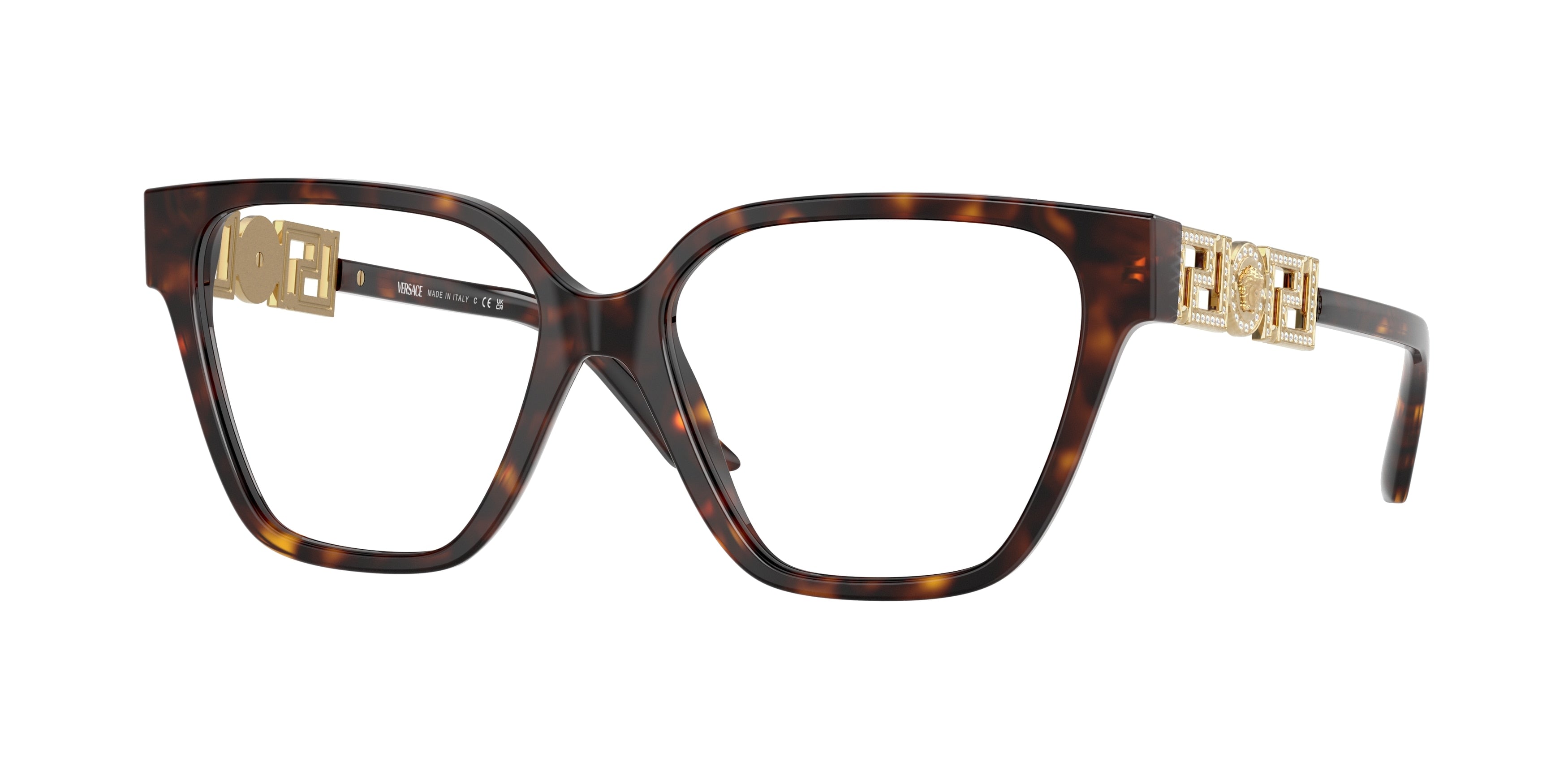 Versace VE3358B Irregular Eyeglasses 108-Havana 54-140-16 - Color Map Tortoise